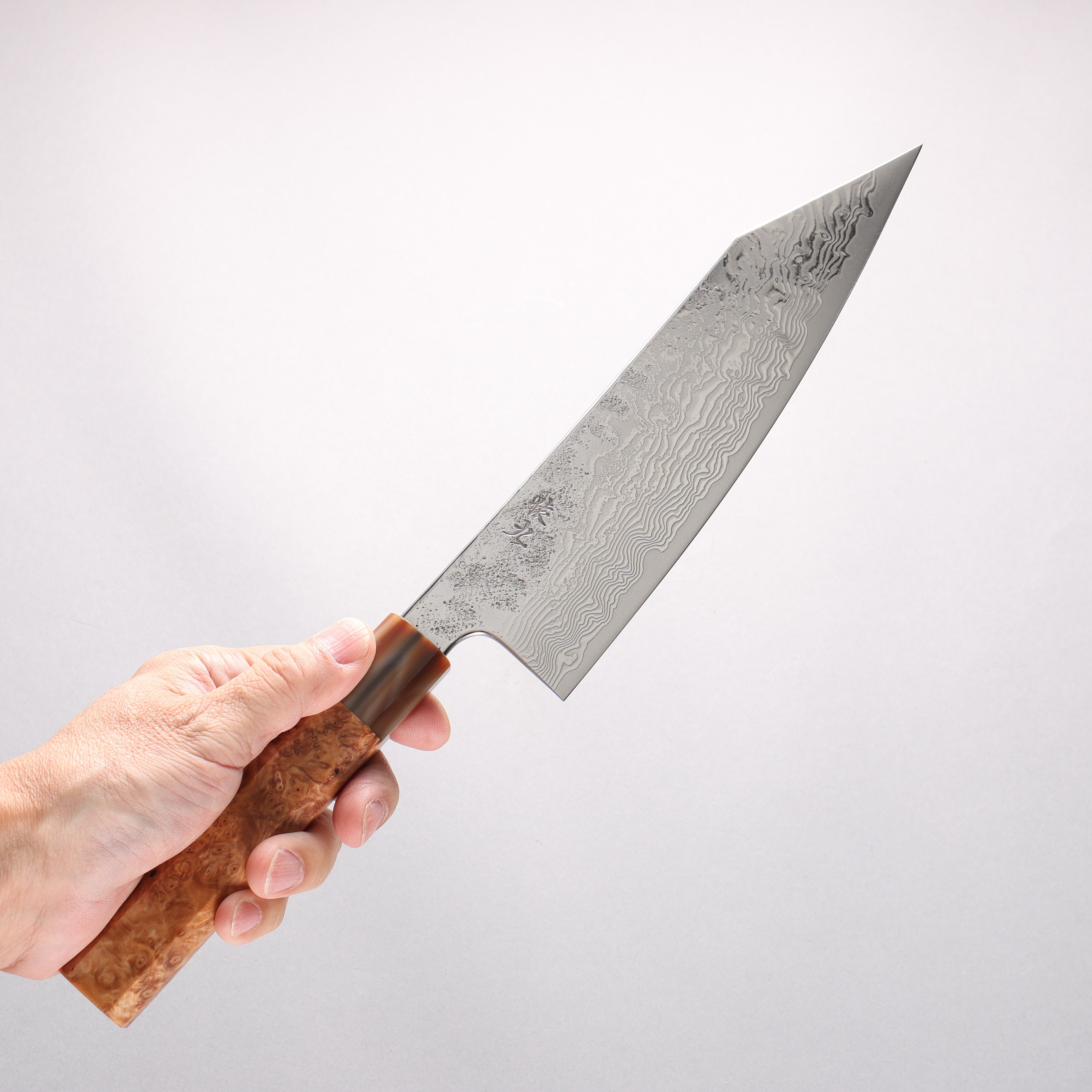 Enkyu SG2 Damascus Migaki Finished Kiritsuke Gyuto 210mm Chinese Quince Handle - Japanny - Best Japanese Knife
