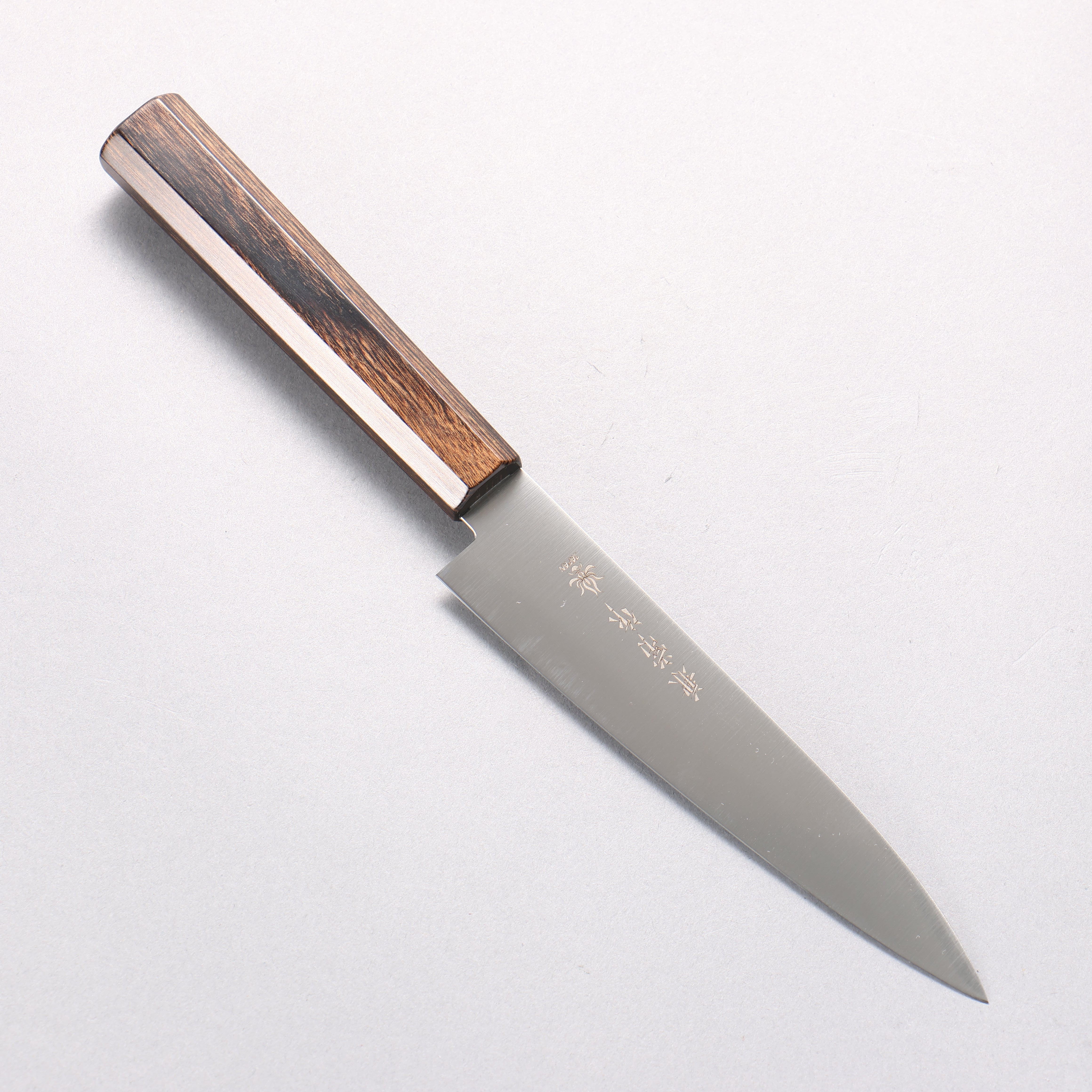 Kanetsune Ichizu VG10 Petty-Utility 135mm Brown Pakka wood Handle - Japanny - Best Japanese Knife