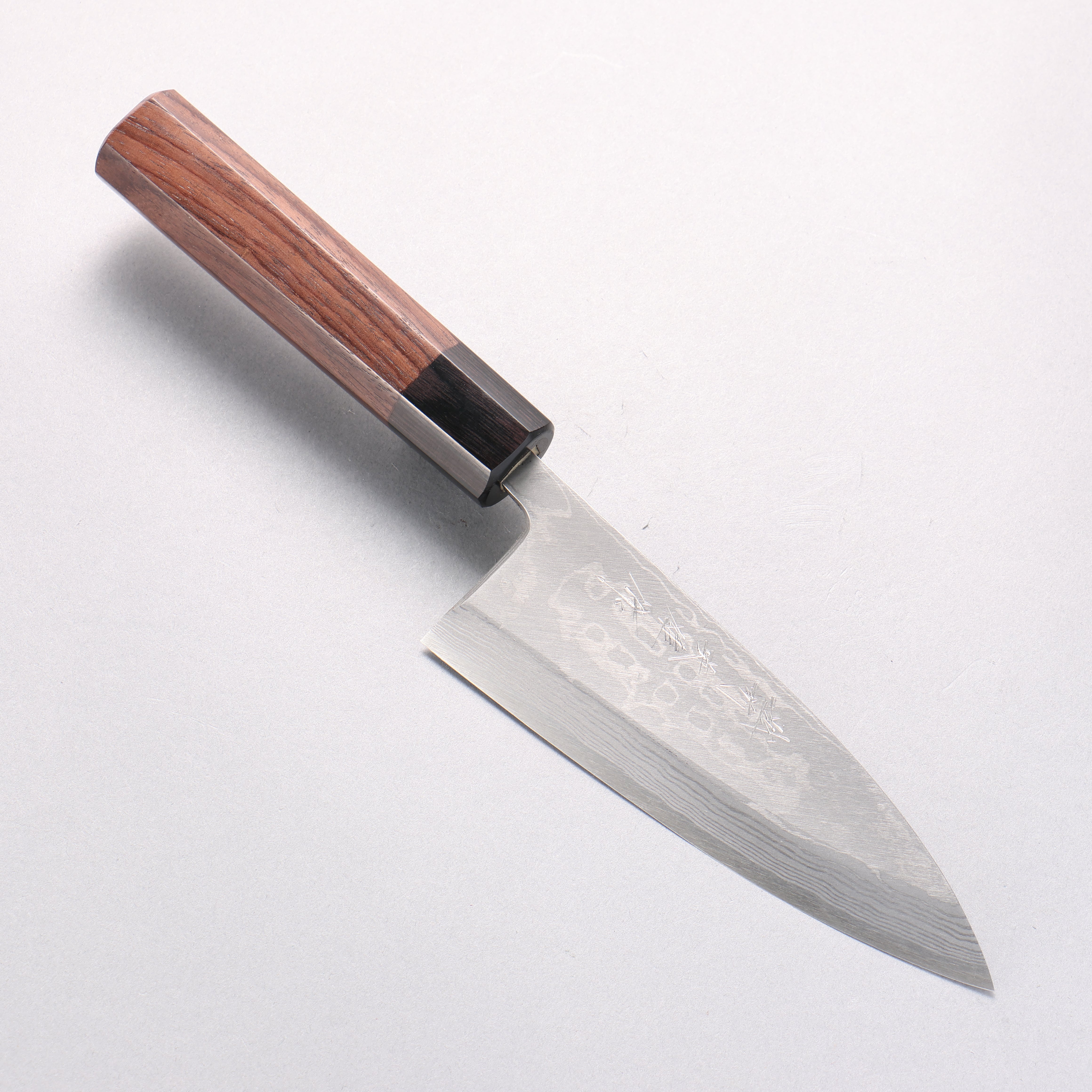 Hideo Kitaoka Blue Steel No.2 Damascus Deba 150mm Shitan Handle - Japanny - Best Japanese Knife