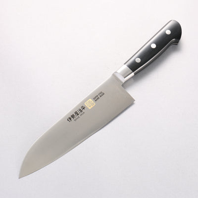 Iseya Molybdenum Santoku 180mm Black Micarta Handle - Japanny - Best Japanese Knife