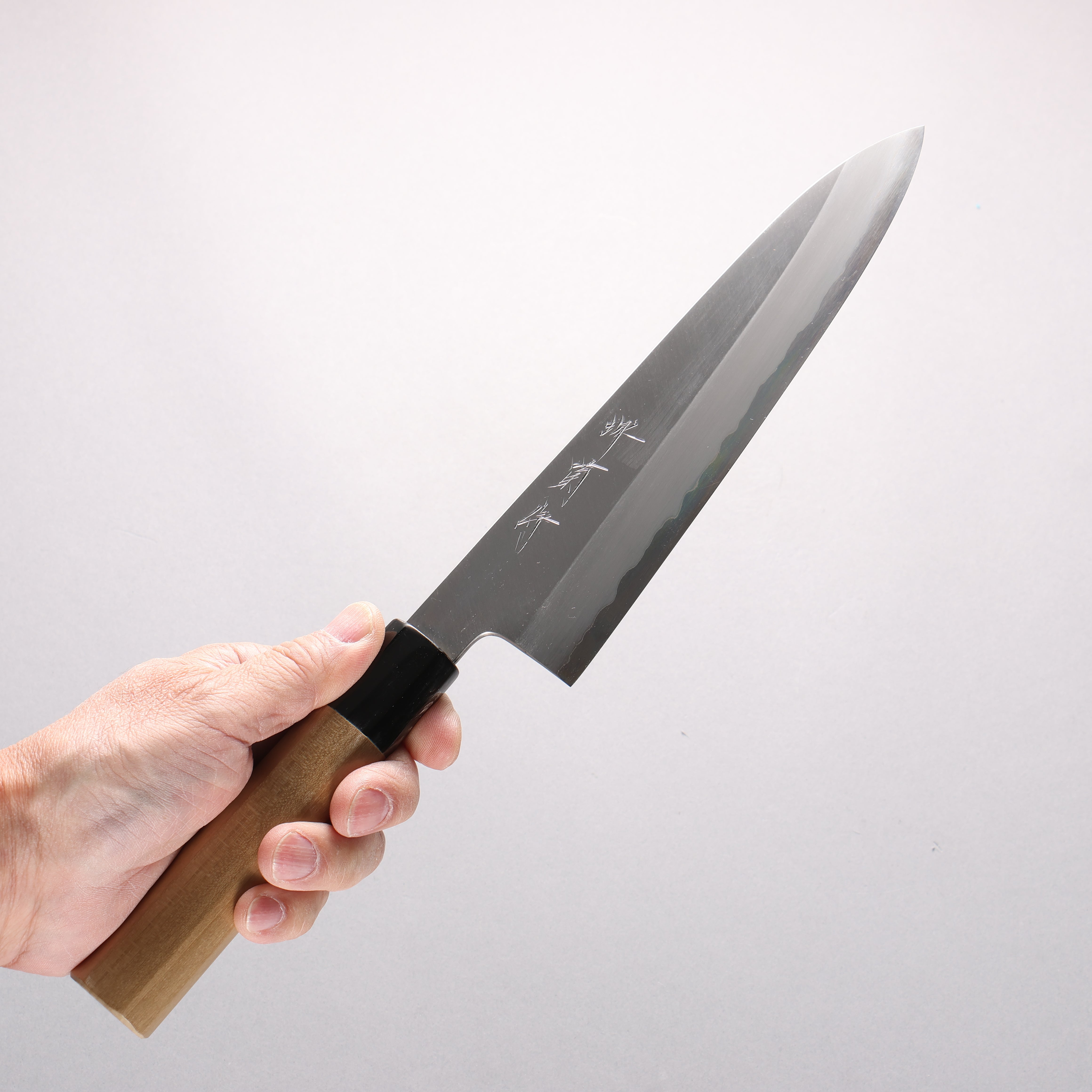 Sakai Kikumori White Steel No.1 Gyuto 210mm Magnolia (Ferrule: Water Buffalo Horn) Handle - Japanny - Best Japanese Knife