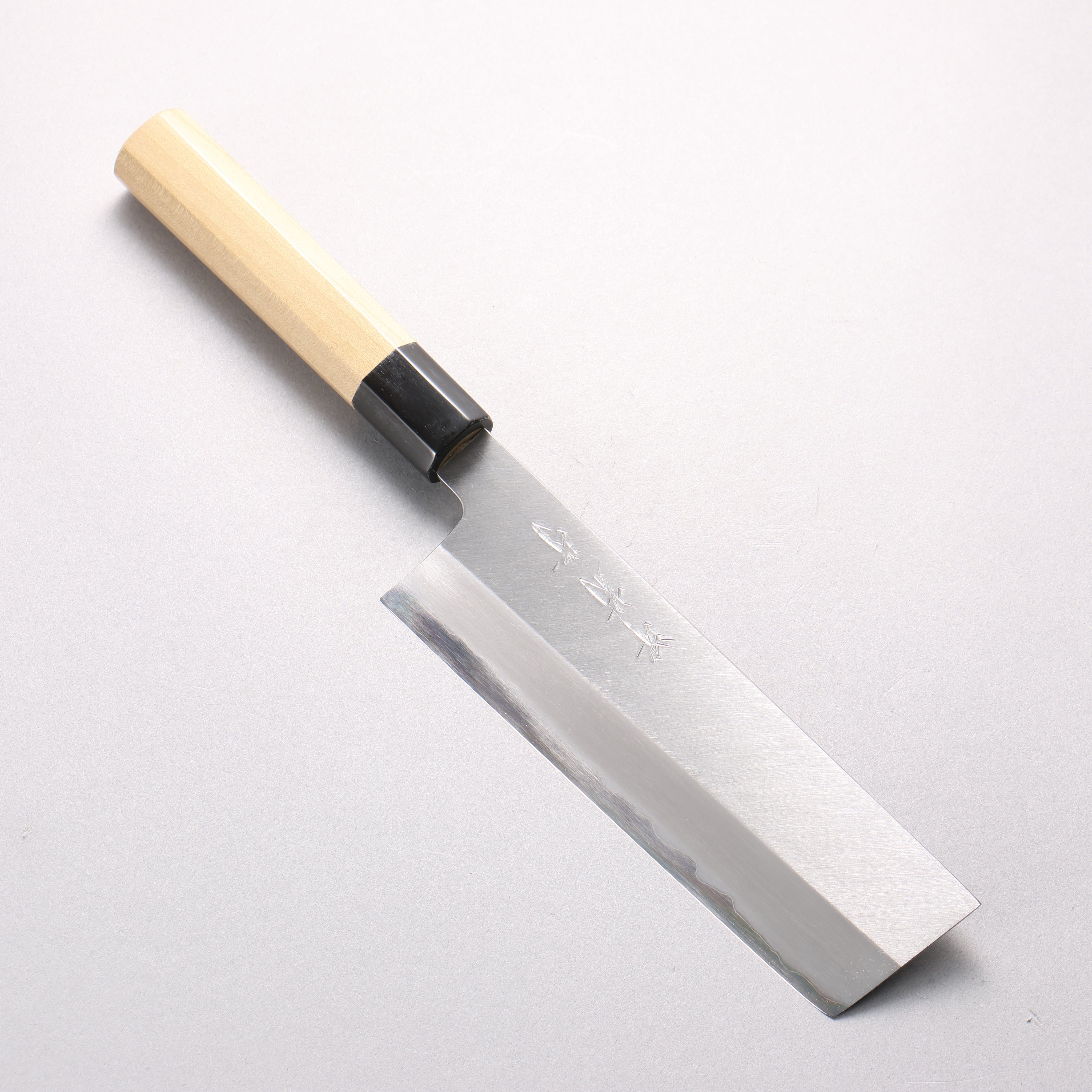 Sakai Kikumori White Steel No.1 Nakiri 180mm Magnolia (Ferrule: Water Buffalo Horn) Handle - Japanny - Best Japanese Knife