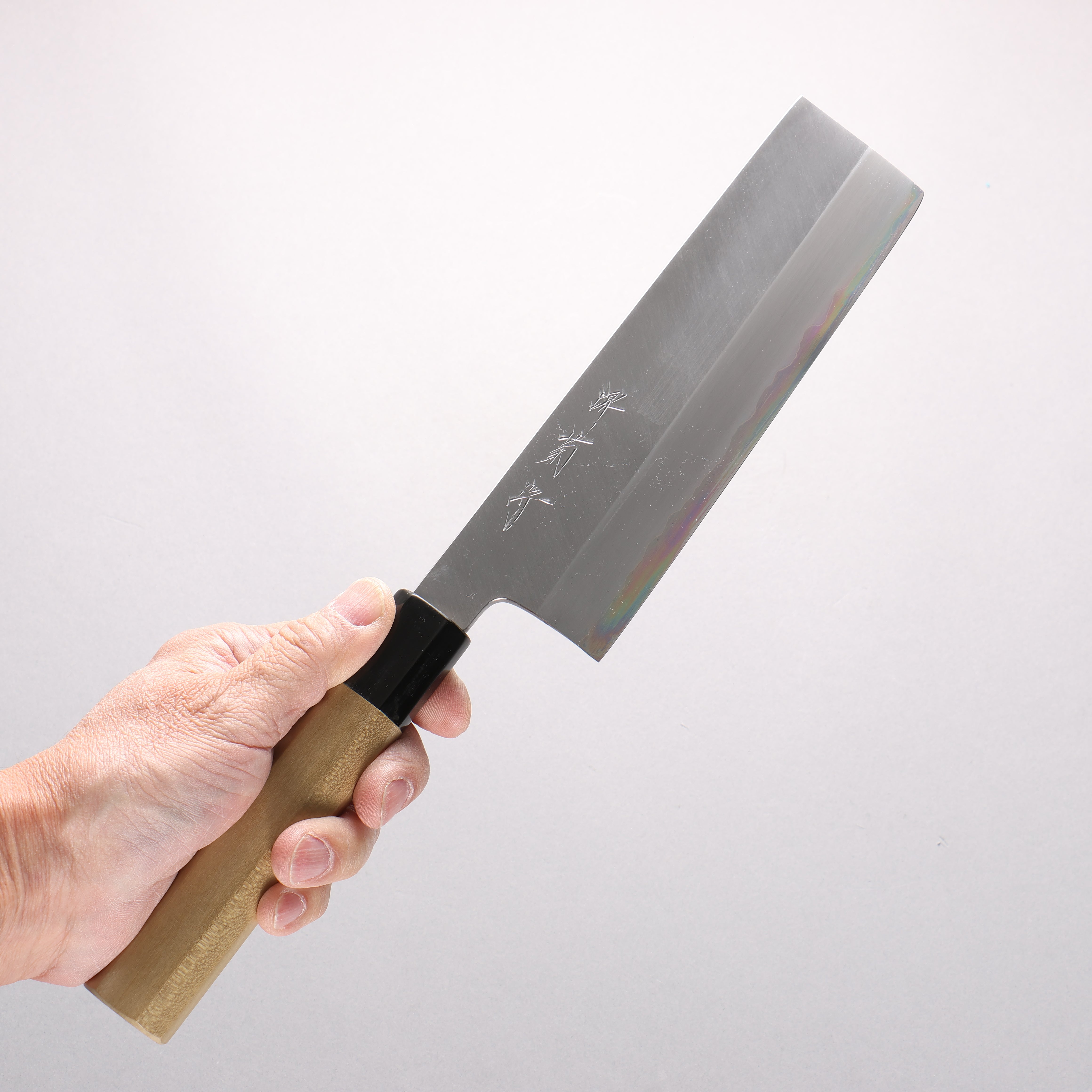 Sakai Kikumori White Steel No.1 Nakiri 180mm Magnolia (Ferrule: Water Buffalo Horn) Handle - Japanny - Best Japanese Knife