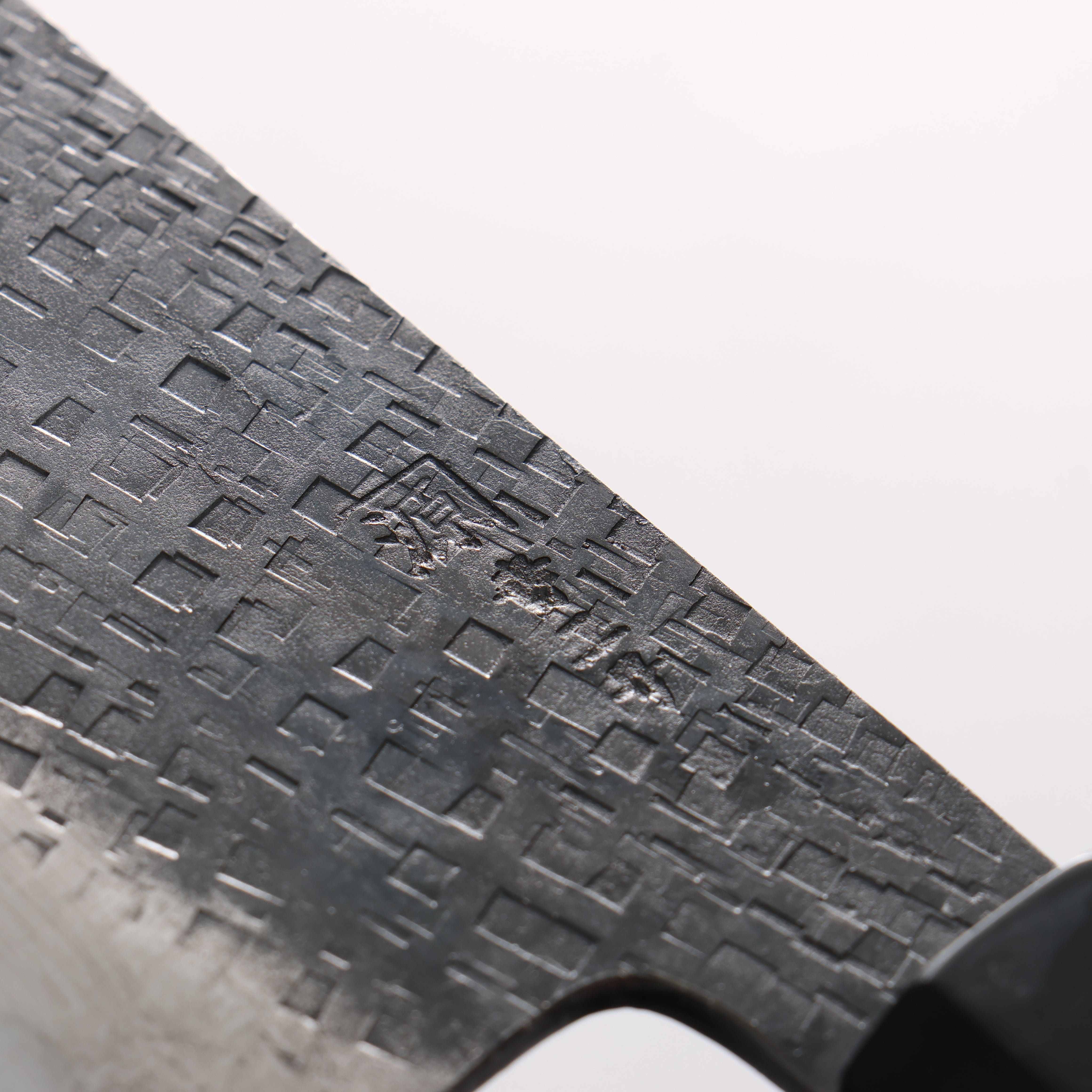 Shigeki Tanaka TEKKA Blue Steel No.2 Kurouchi Hammered(square) Nakiri 180mm Walnut Handle - Japanny - Best Japanese Knife