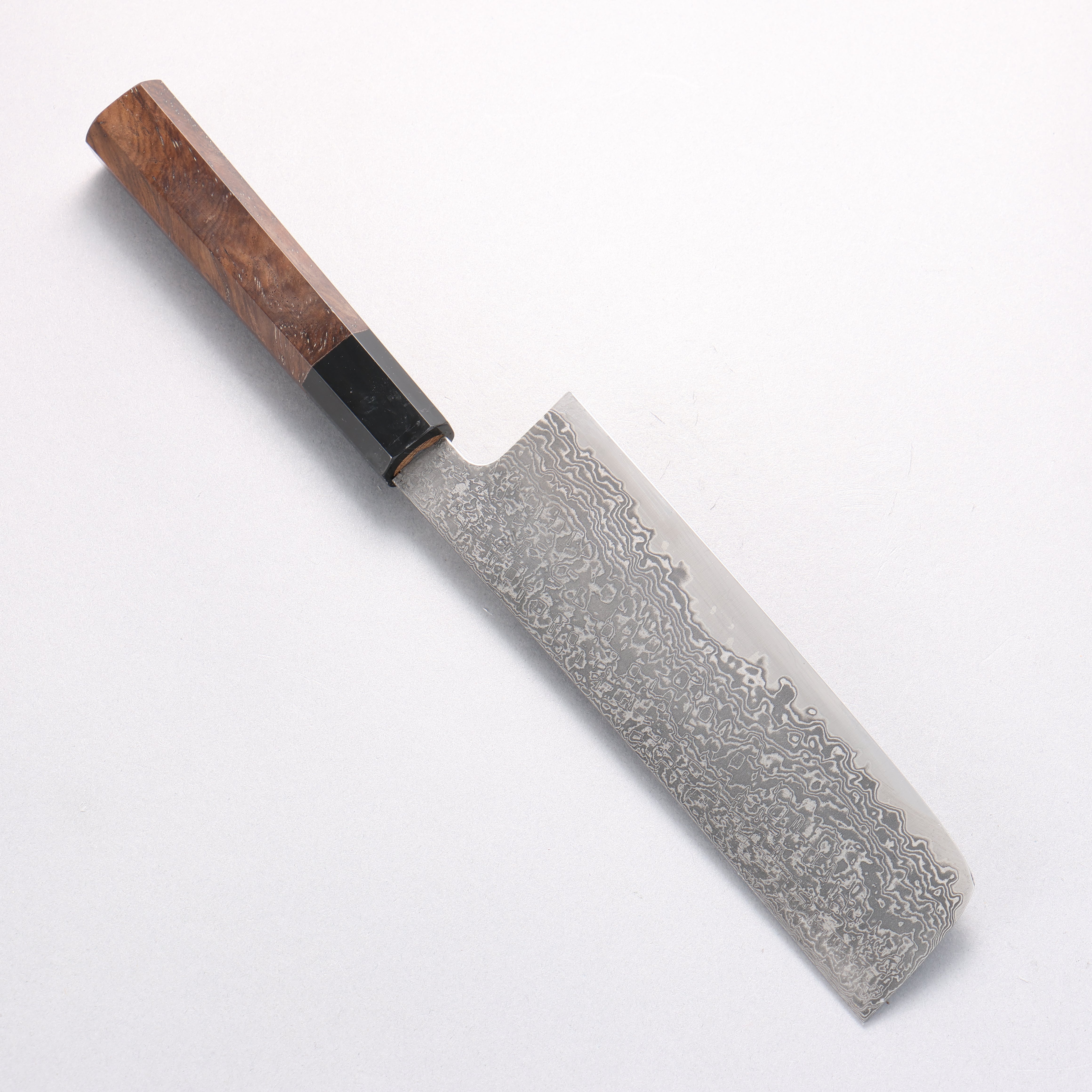 Shigeki Tanaka Harukaze SG2 Damascus Nakiri 165mm Walnut Handle - Japanny - Best Japanese Knife