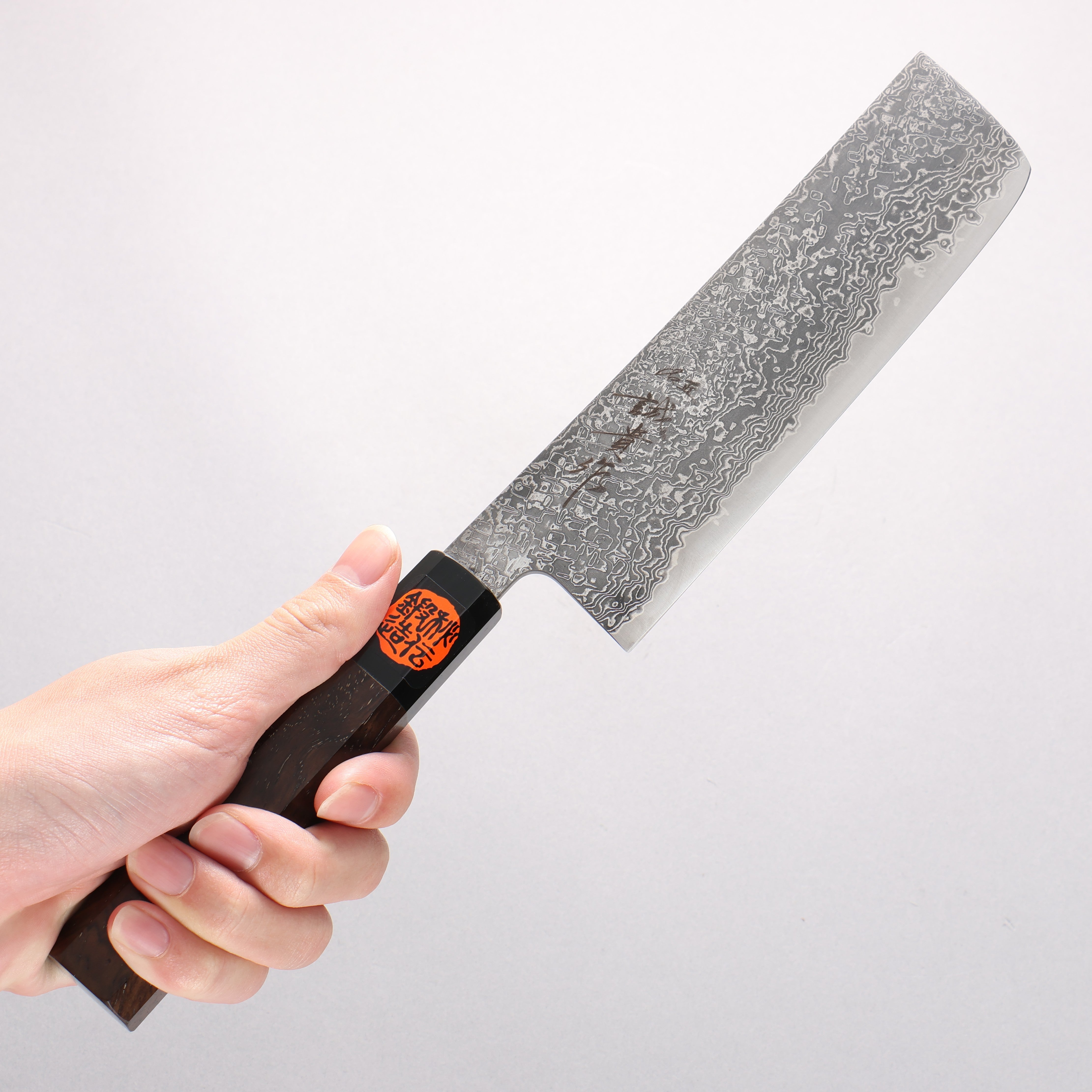 Shigeki Tanaka Harukaze SG2 Damascus Nakiri 165mm Walnut Handle - Japanny - Best Japanese Knife