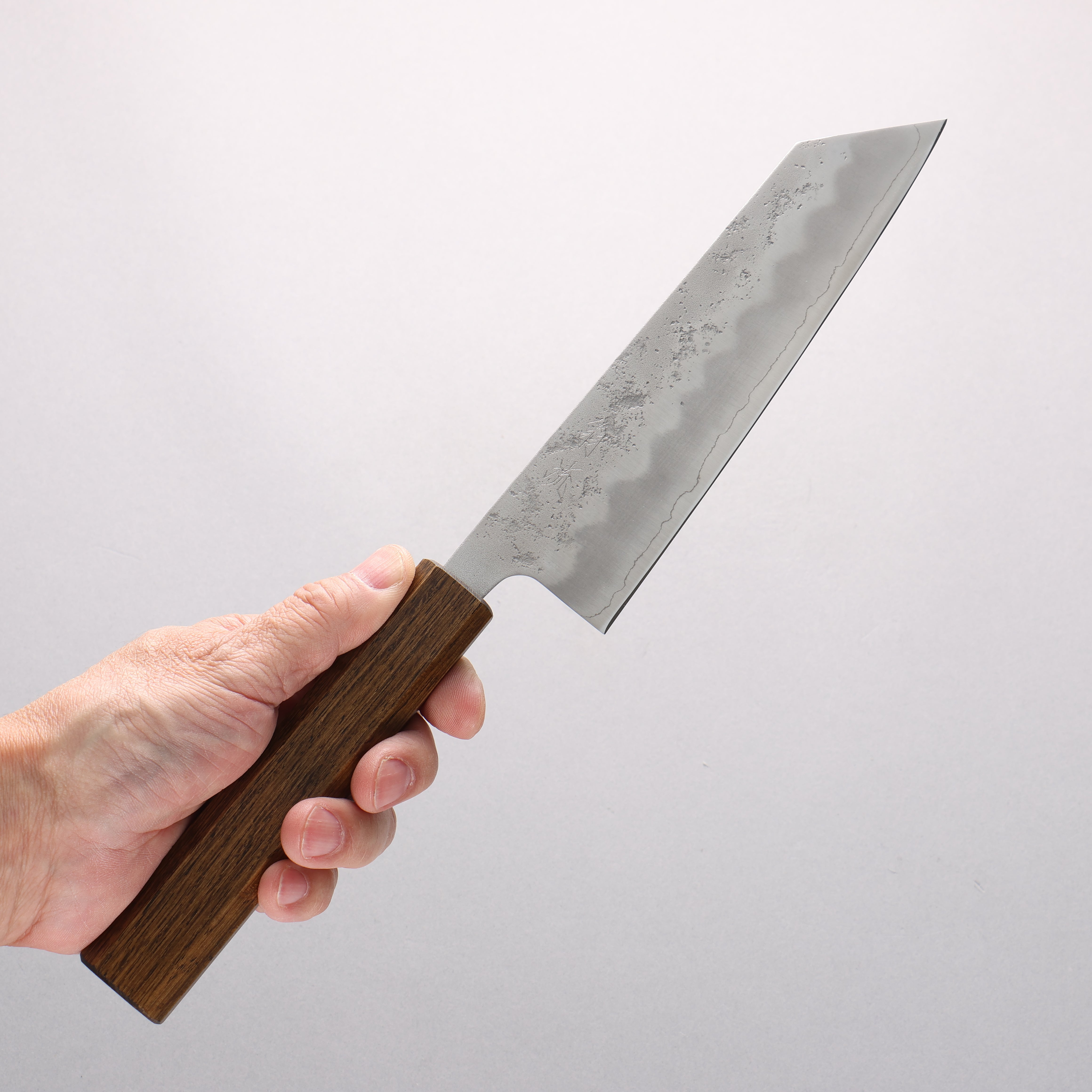 Oul Silver Steel No.3 Nashiji Bunka 170mm Oak (Baikoku / Soot Black) Handle - Japanny - Best Japanese Knife