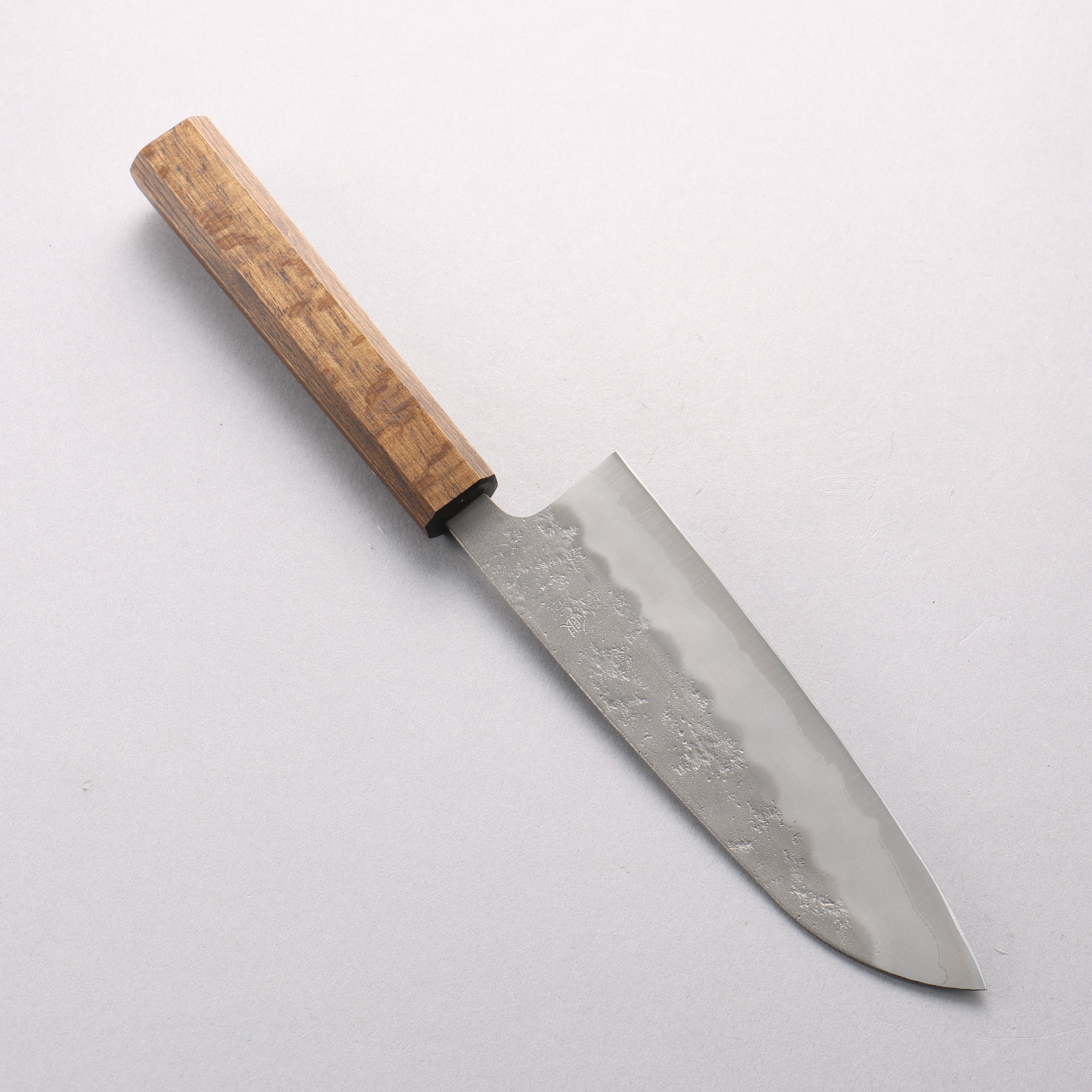 Oul Silver Steel No.3 Nashiji Santoku 165mm Oak (Baikoku / Soot Black) Handle - Japanny - Best Japanese Knife