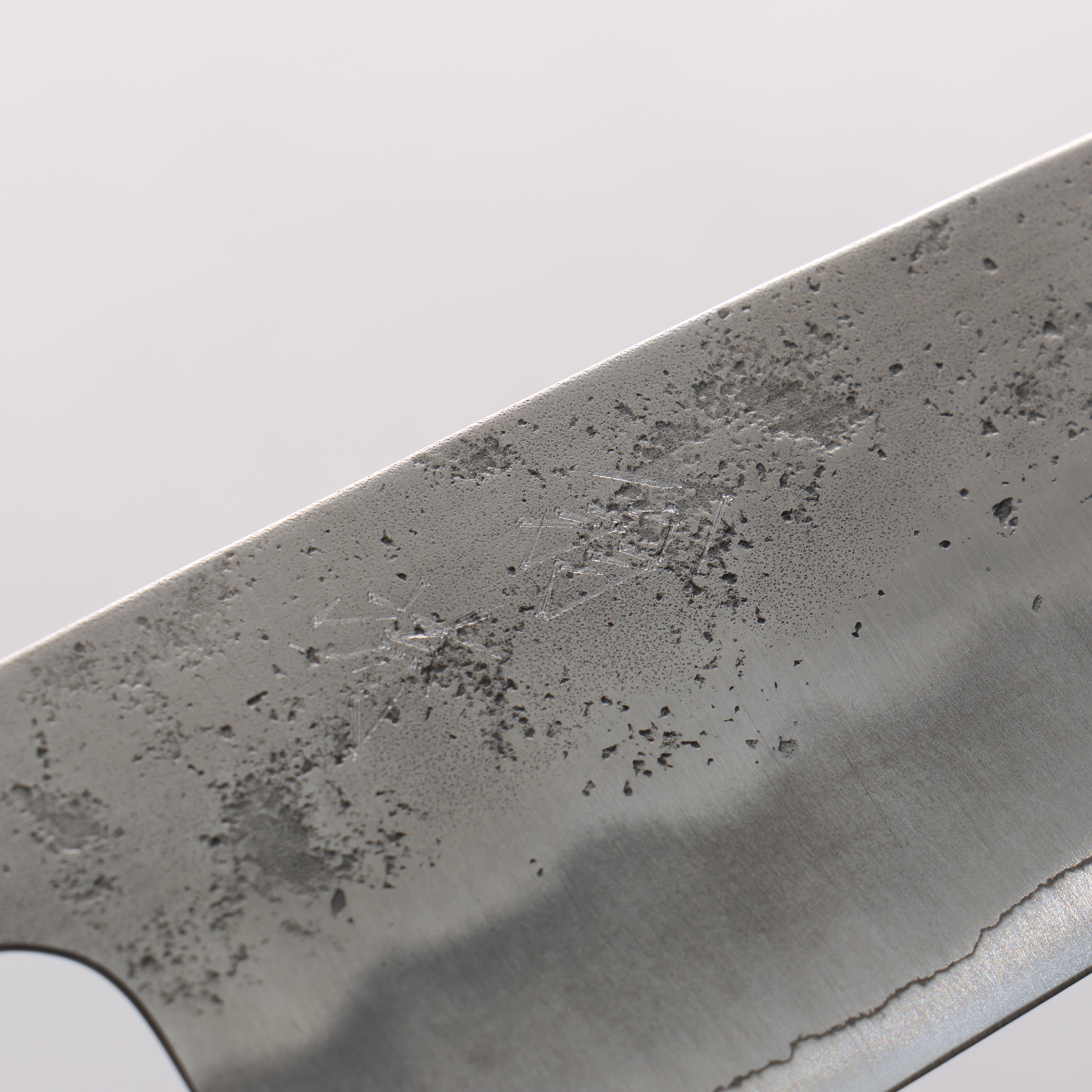 Oul Silver Steel No.3 Nashiji Santoku 165mm Oak (Baikoku / Soot Black) Handle - Japanny - Best Japanese Knife