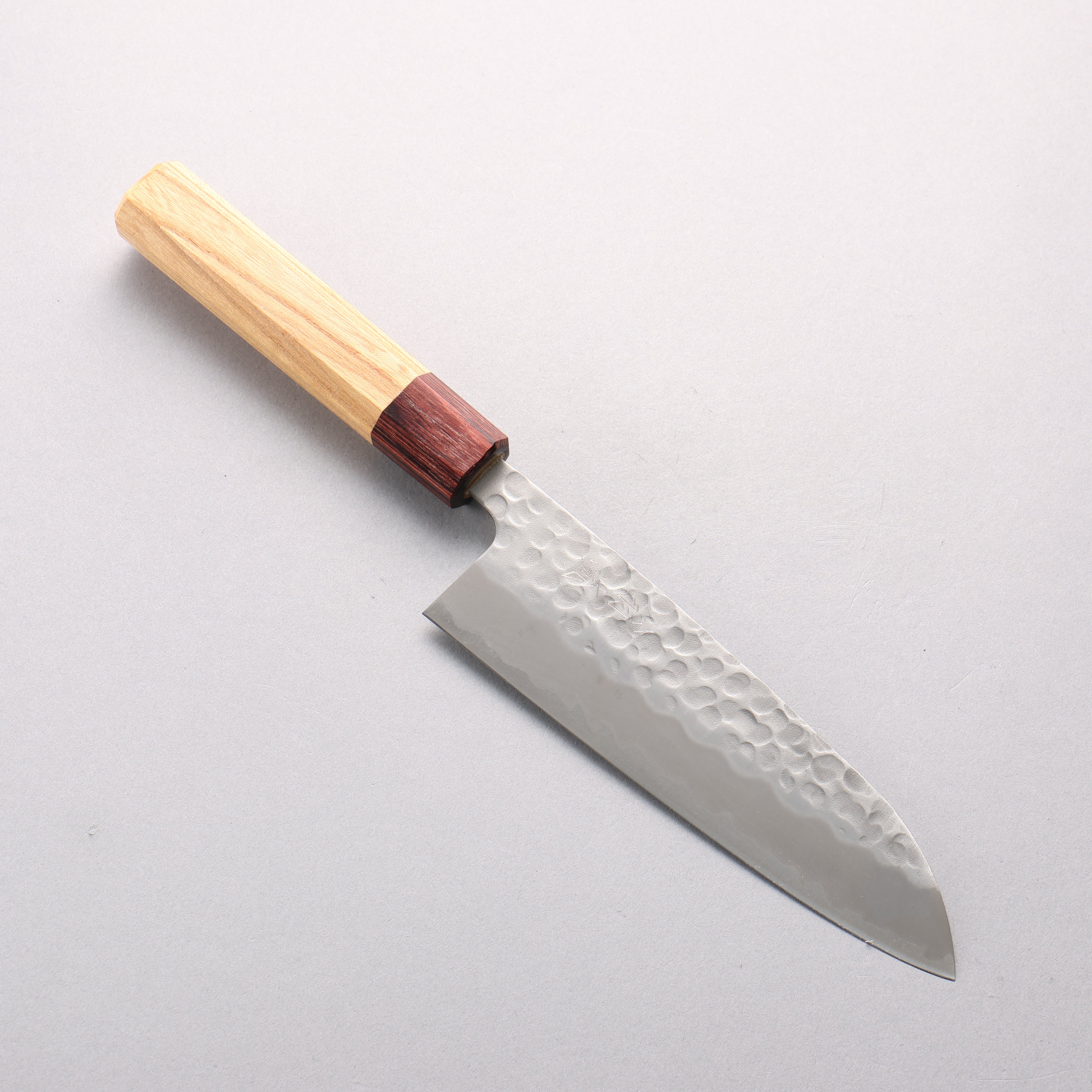 Oul White Steel No.2 Hammered Santoku 165mm Keyaki (Japanese Elm) Handle