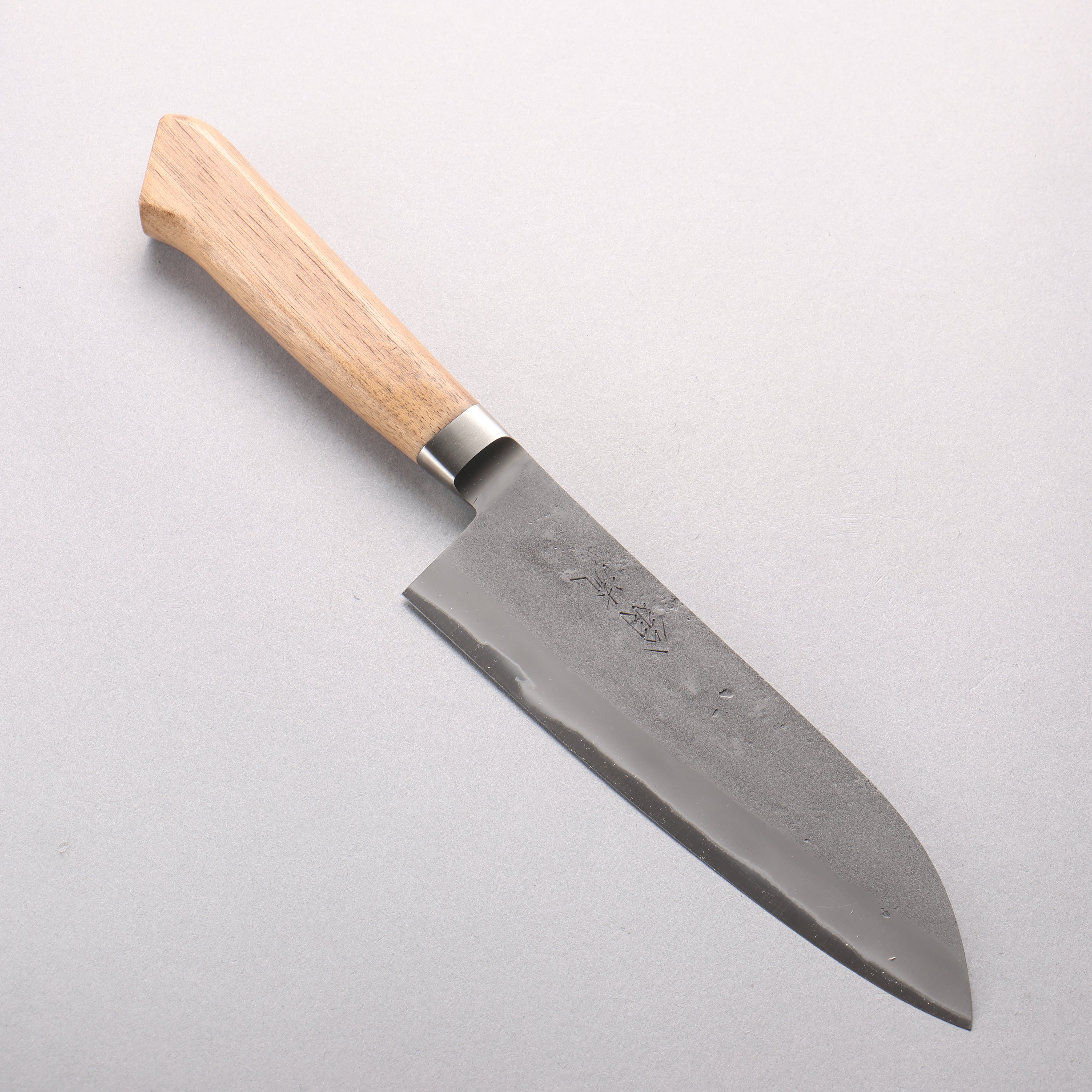 Oul Blue Steel Nashiji Santoku 170mm Walnut Handle SN-03