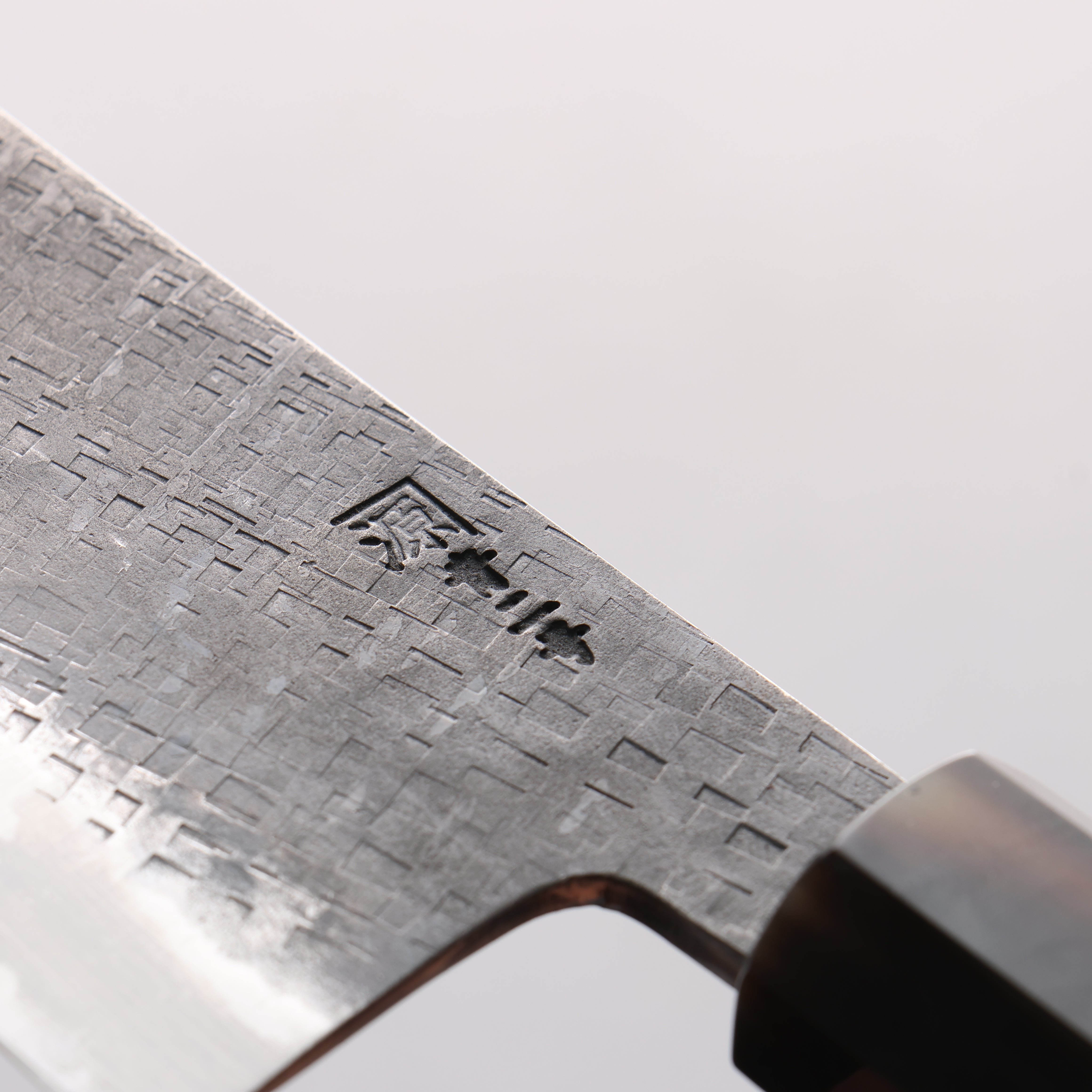 Shigeki Tanaka TEKKA Blue Steel No.2 Kurouchi Hammered(square) Kiritsuke Gyuto 240mm Walnut Handle - Japanny - Best Japanese Knife