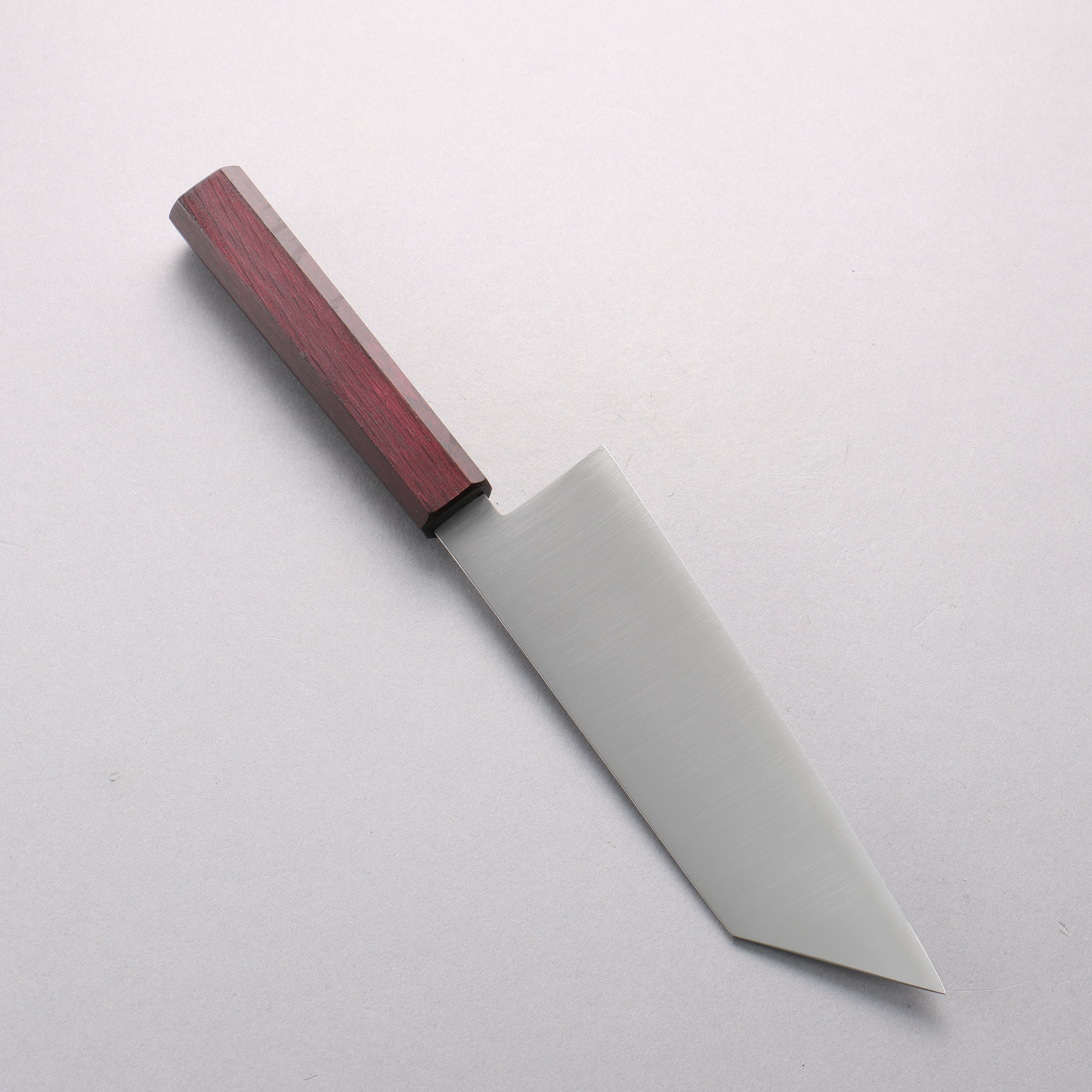 Seisuke Blue Steel No.2 Kiritsuke Santoku (wide) 180mm Oak (Purple Dyed) Handle