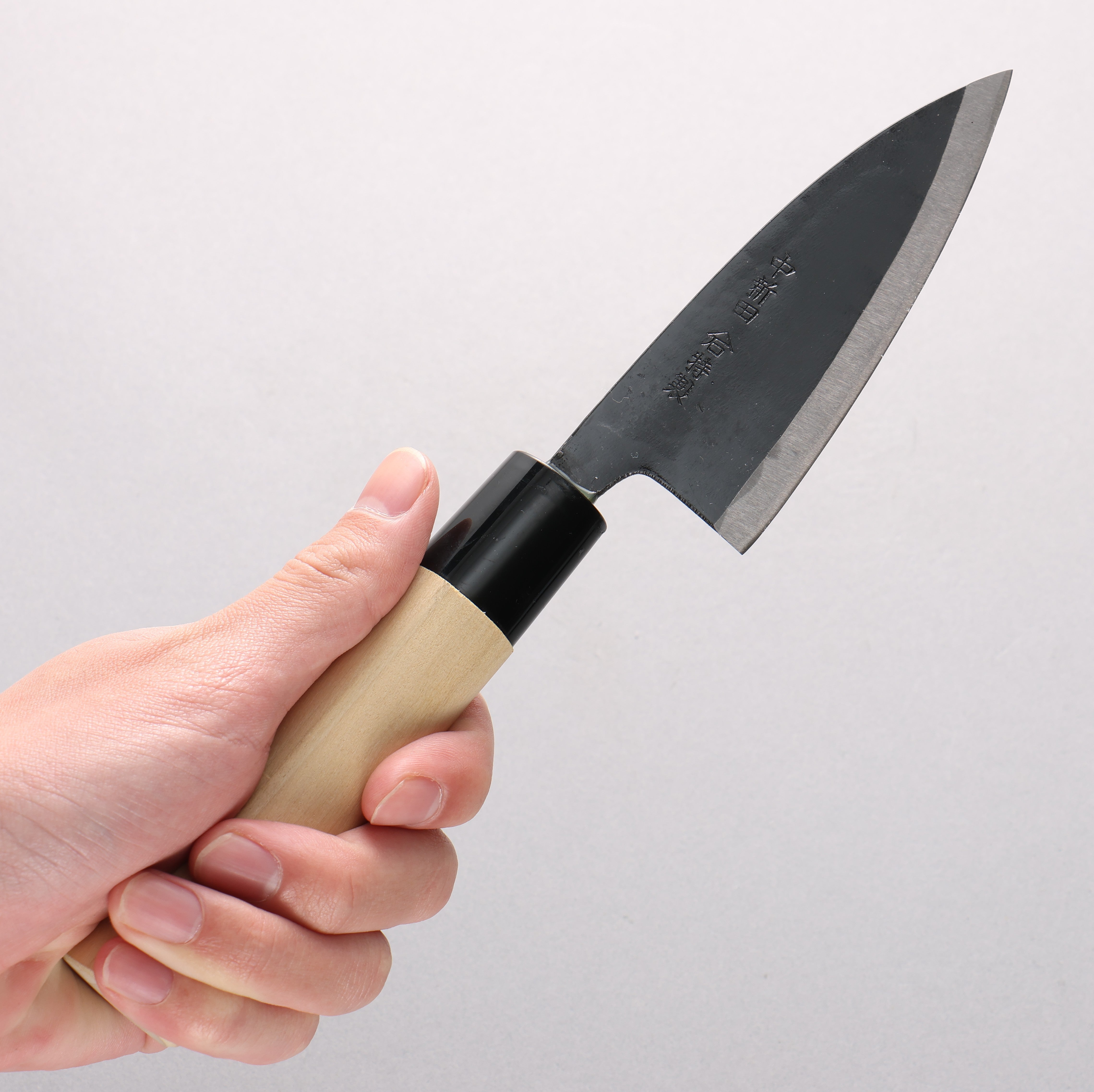 Nakaniida White Steel No.2 Black Deba  105mm Magnolia Handle