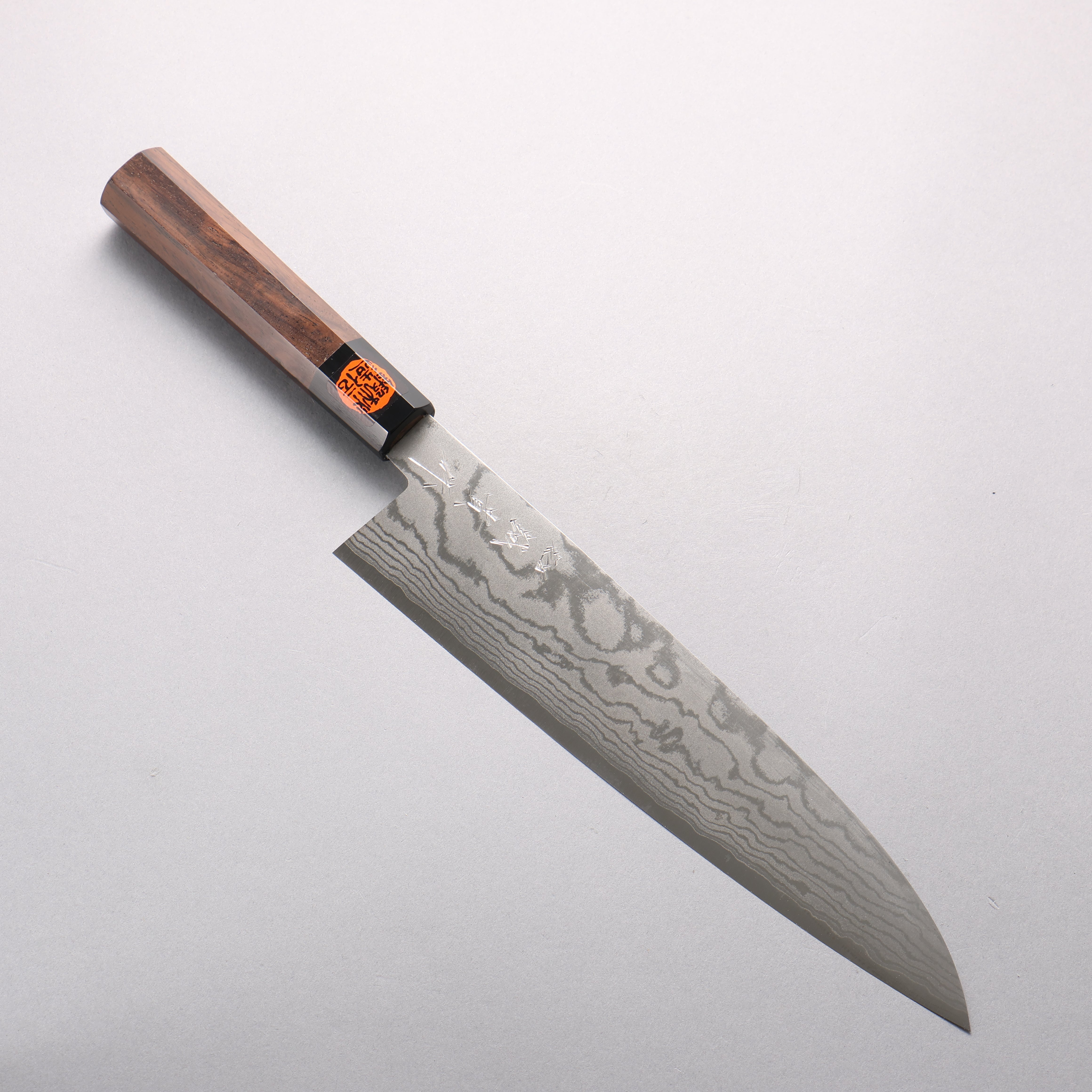Shigeki Tanaka VG10 17 Layer Damascus Gyuto 240mm Walnut Handle - Japanny - Best Japanese Knife