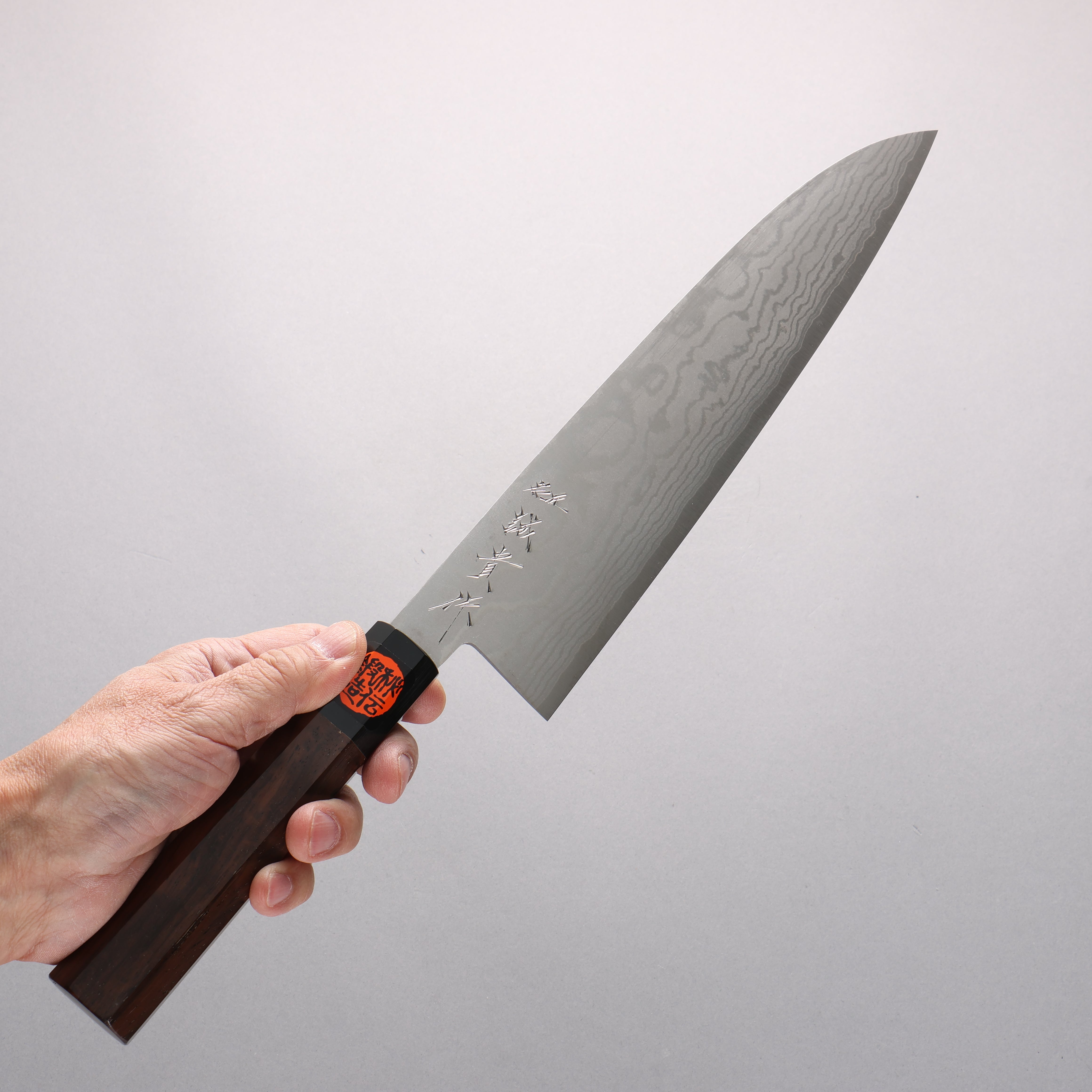 Shigeki Tanaka VG10 17 Layer Damascus Gyuto 240mm Walnut Handle - Japanny - Best Japanese Knife