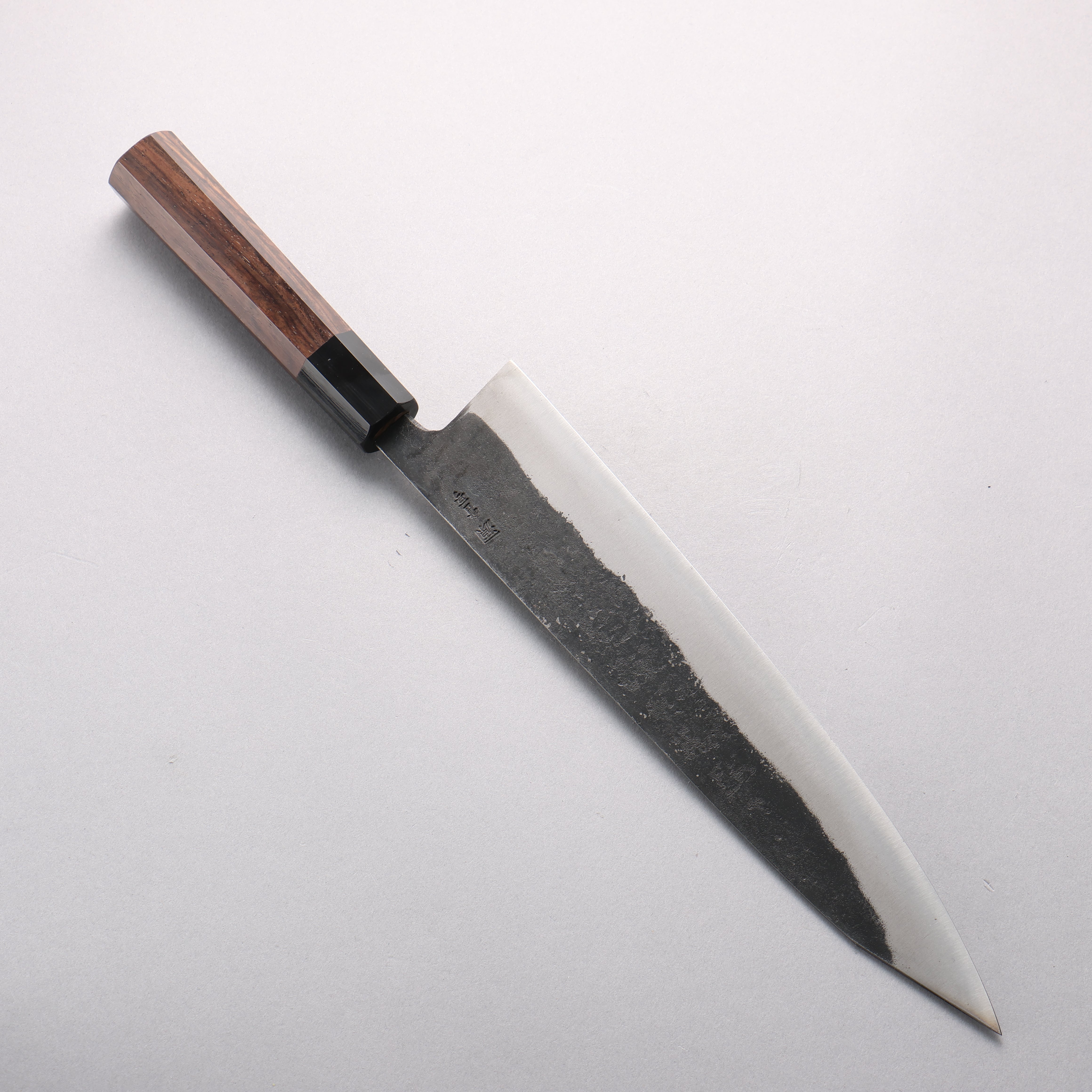 Shigeki Tanaka TEKKA Blue Steel No.2 Kurouchi Hammered(square) Kiritsuke Gyuto 270mm Walnut Handle