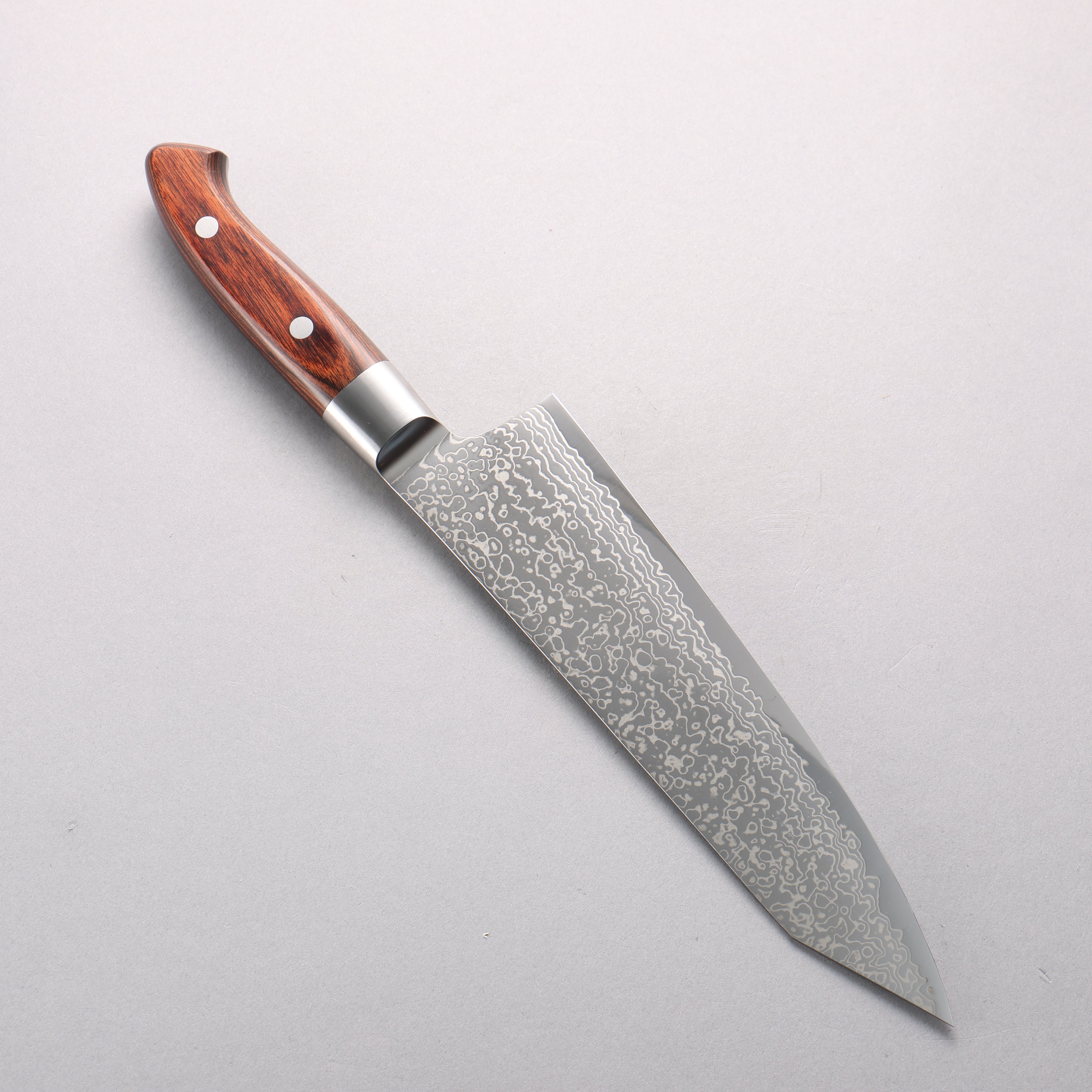 Kajin Blue Super Damascus Kiritsuke Gyuto 210mm Mahogany Handle