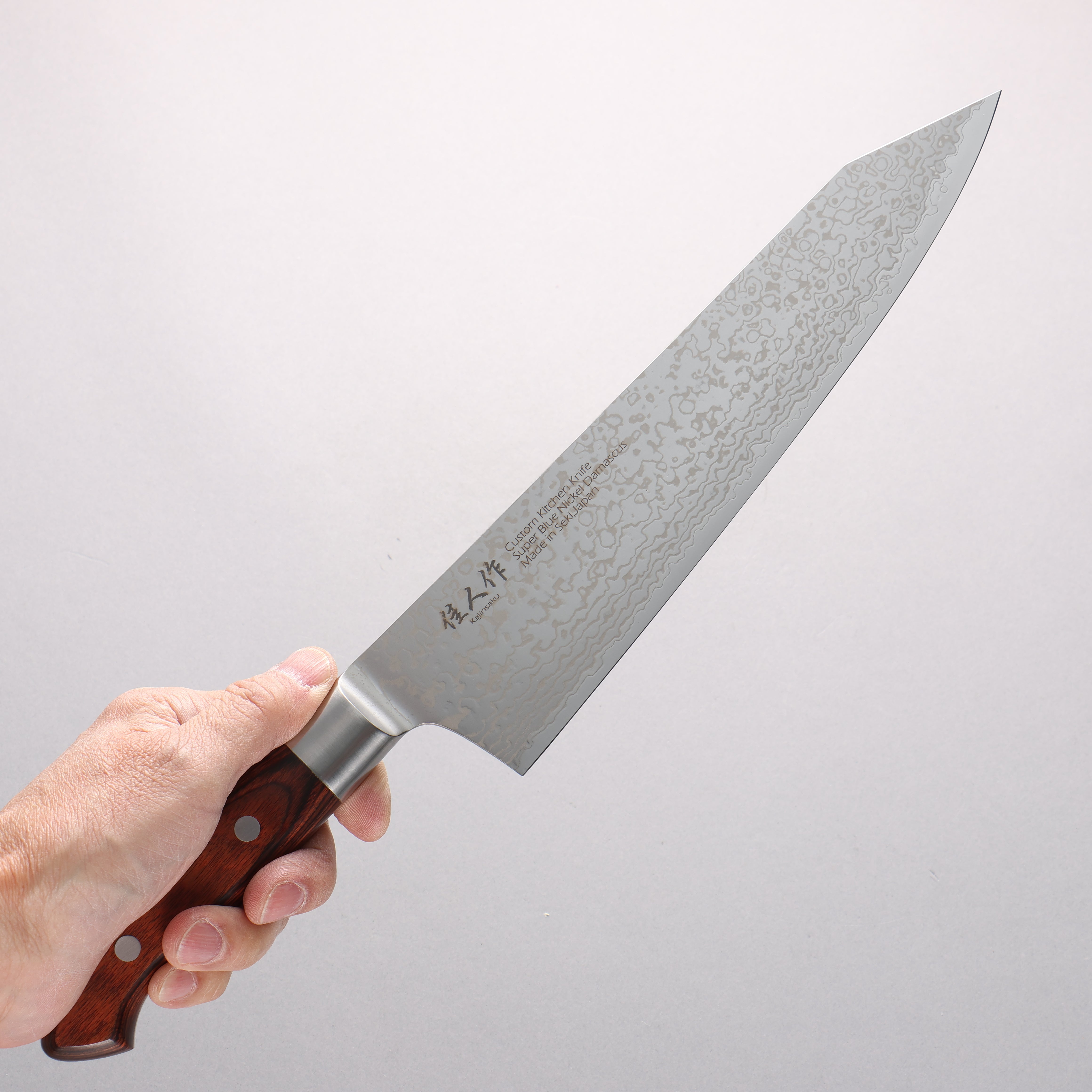 Kajin Blue Super Damascus Kiritsuke Gyuto 240mm Mahogany Handle
