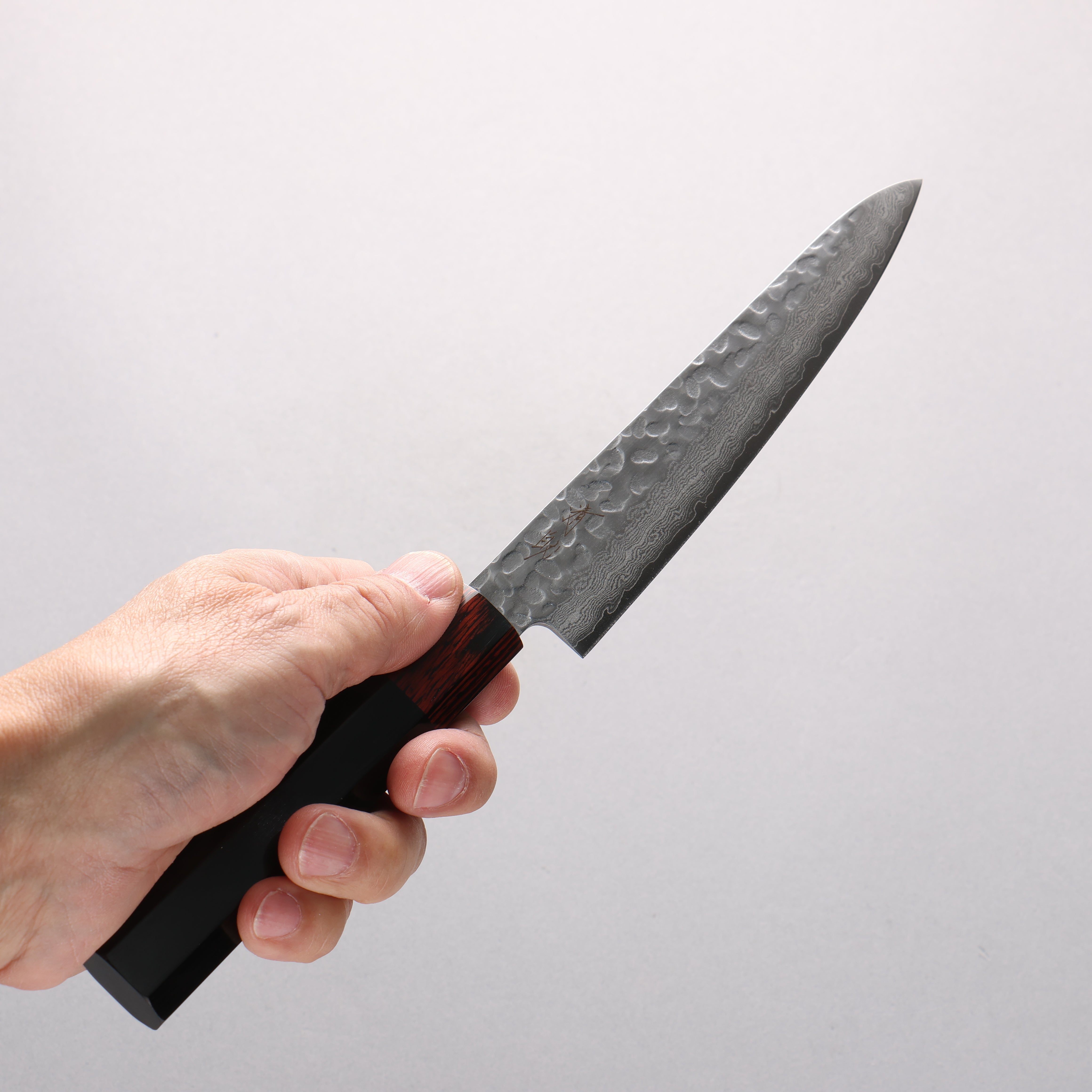 Seisuke VG10 33 Layer Hammered Damascus Petty-Utility 135mm Black Pakka wood Handle