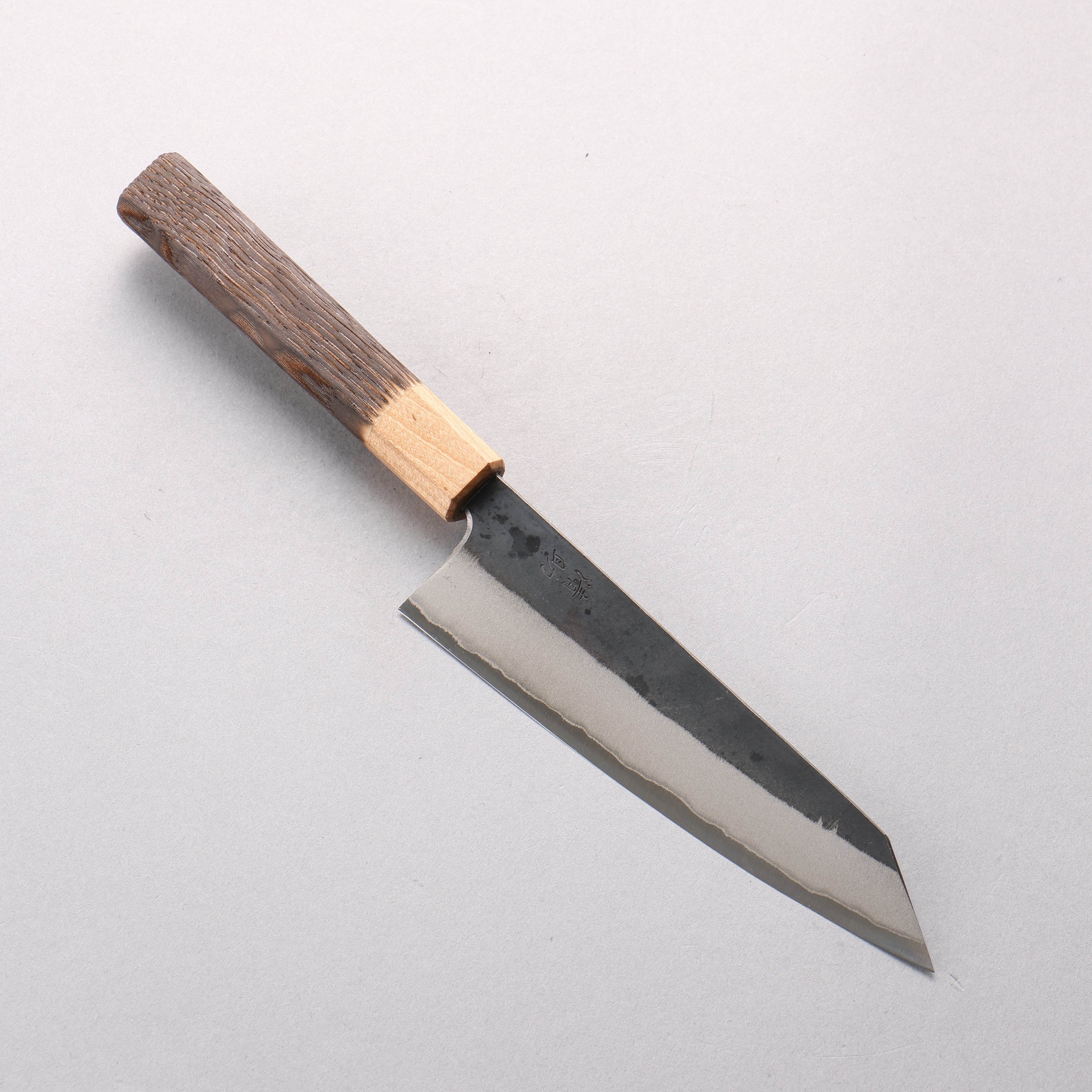 Seisuke Blue Steel No.2 Black Finished Small Bunka 150mm Burnt Chestnut (ferrule: Cherry Wood) Handle - Japanny - Best Japanese Knife