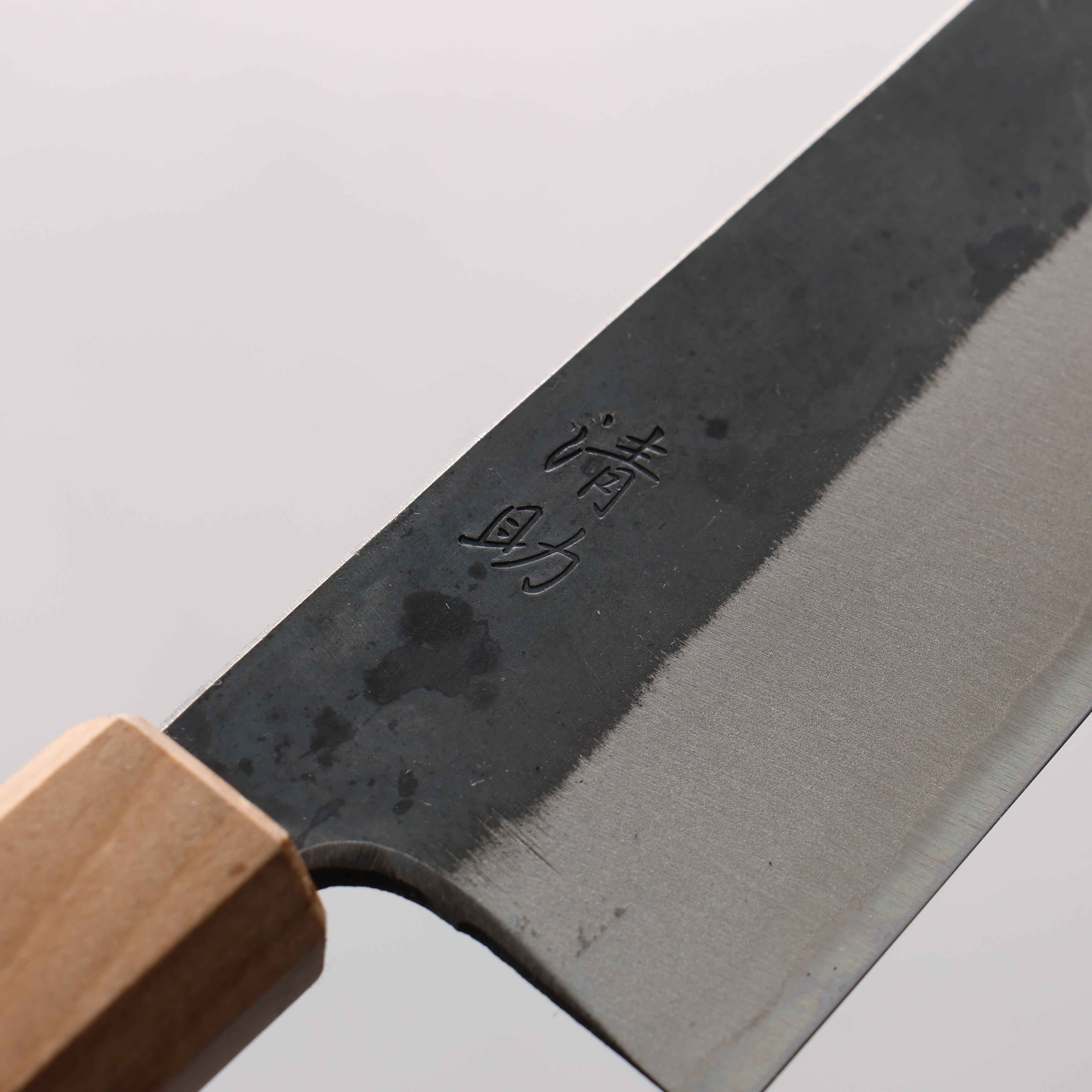 Seisuke Blue Steel No.2 Black Finished Small Bunka 150mm Burnt Chestnut (ferrule: Cherry Wood) Handle - Japanny - Best Japanese Knife