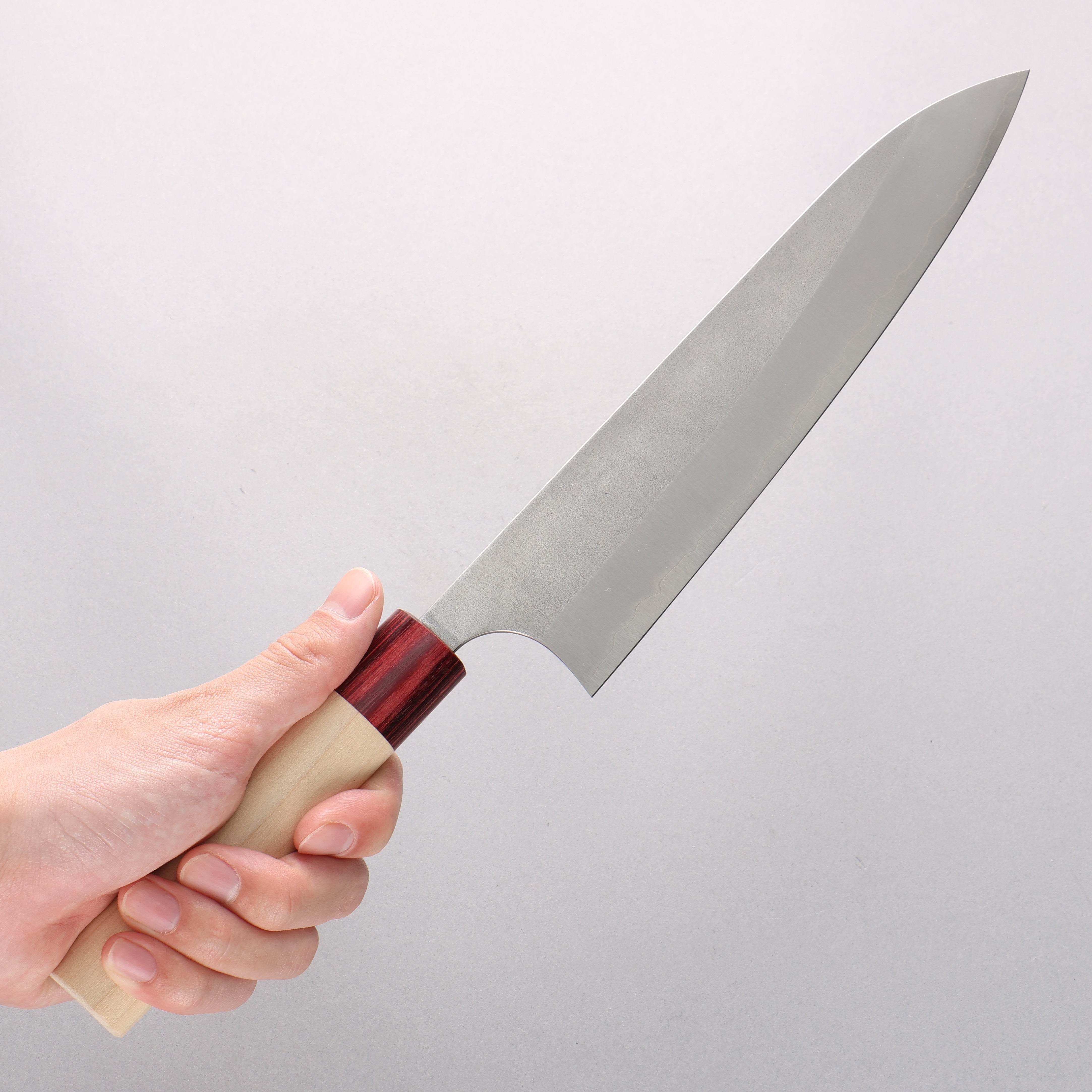 Masakage Yuki White Steel No.2 Nashiji Gyuto 210mm Magnolia Handle - Japanny - Best Japanese Knife