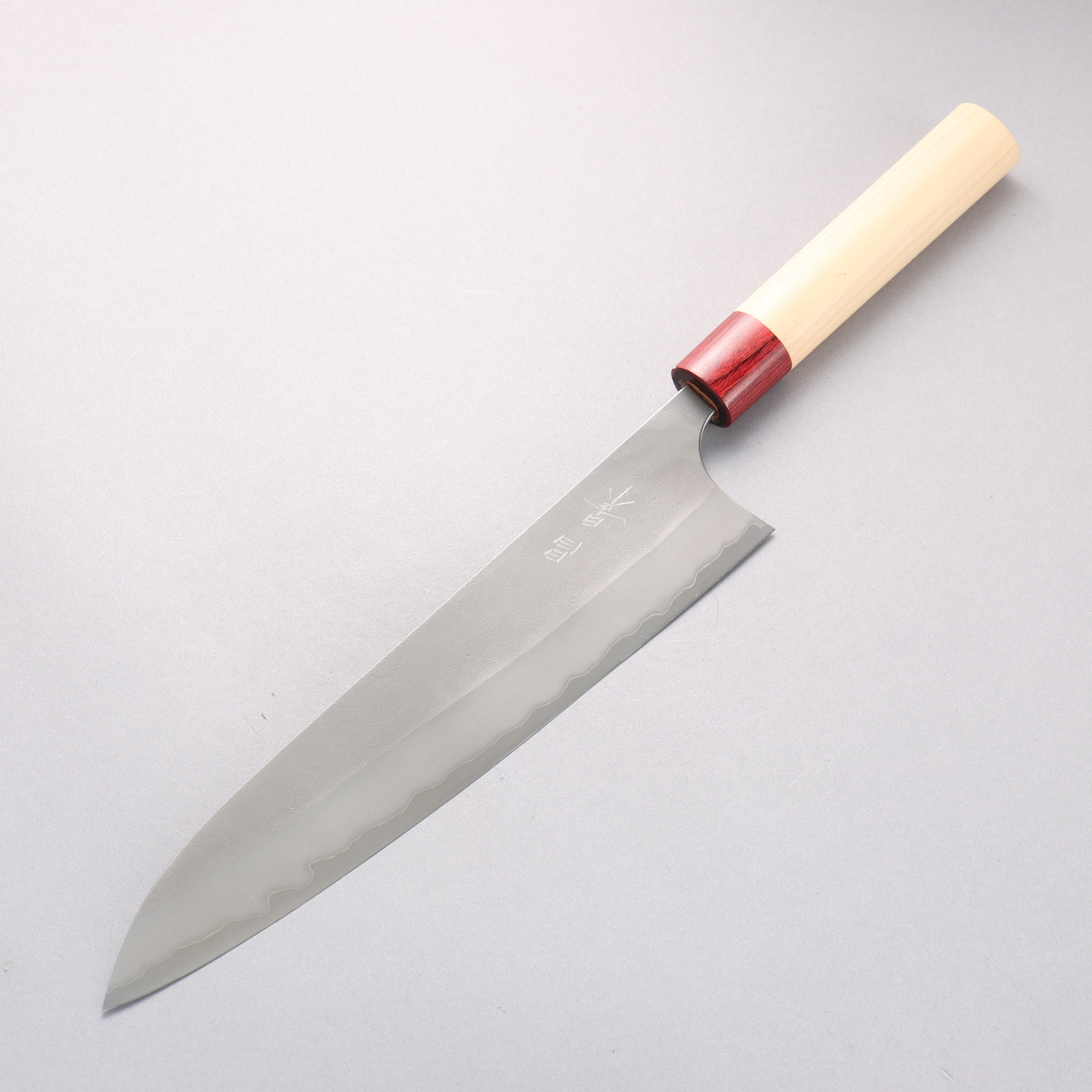 Masakage Yuki White Steel No.2 Nashiji Gyuto 240mm Magnolia Handle - Japanny - Best Japanese Knife
