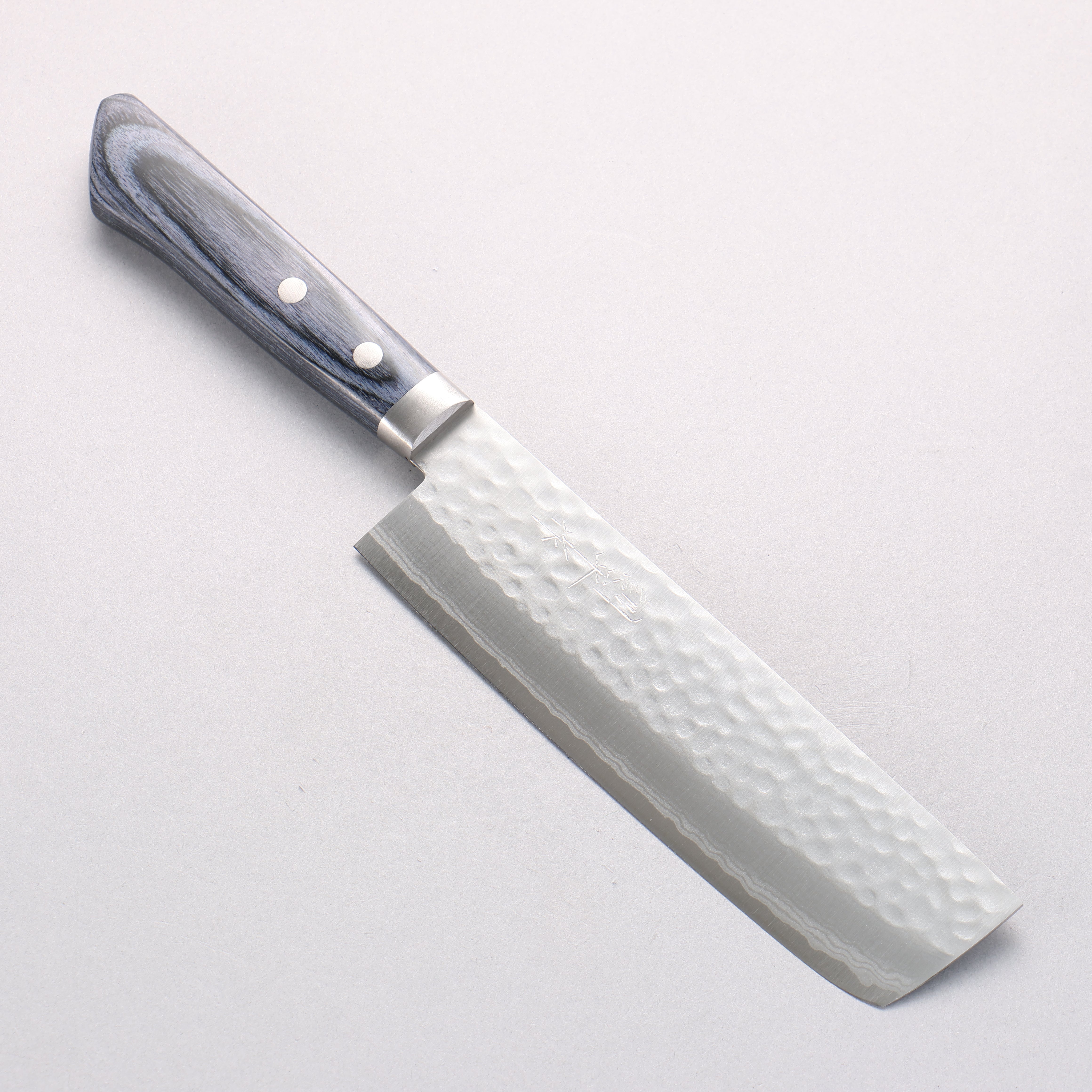 Kunihira Kokuryu VG10 Hammered Damascus Usuba 165mm Navy blue Pakka wood Handle - Japanny - Best Japanese Knife