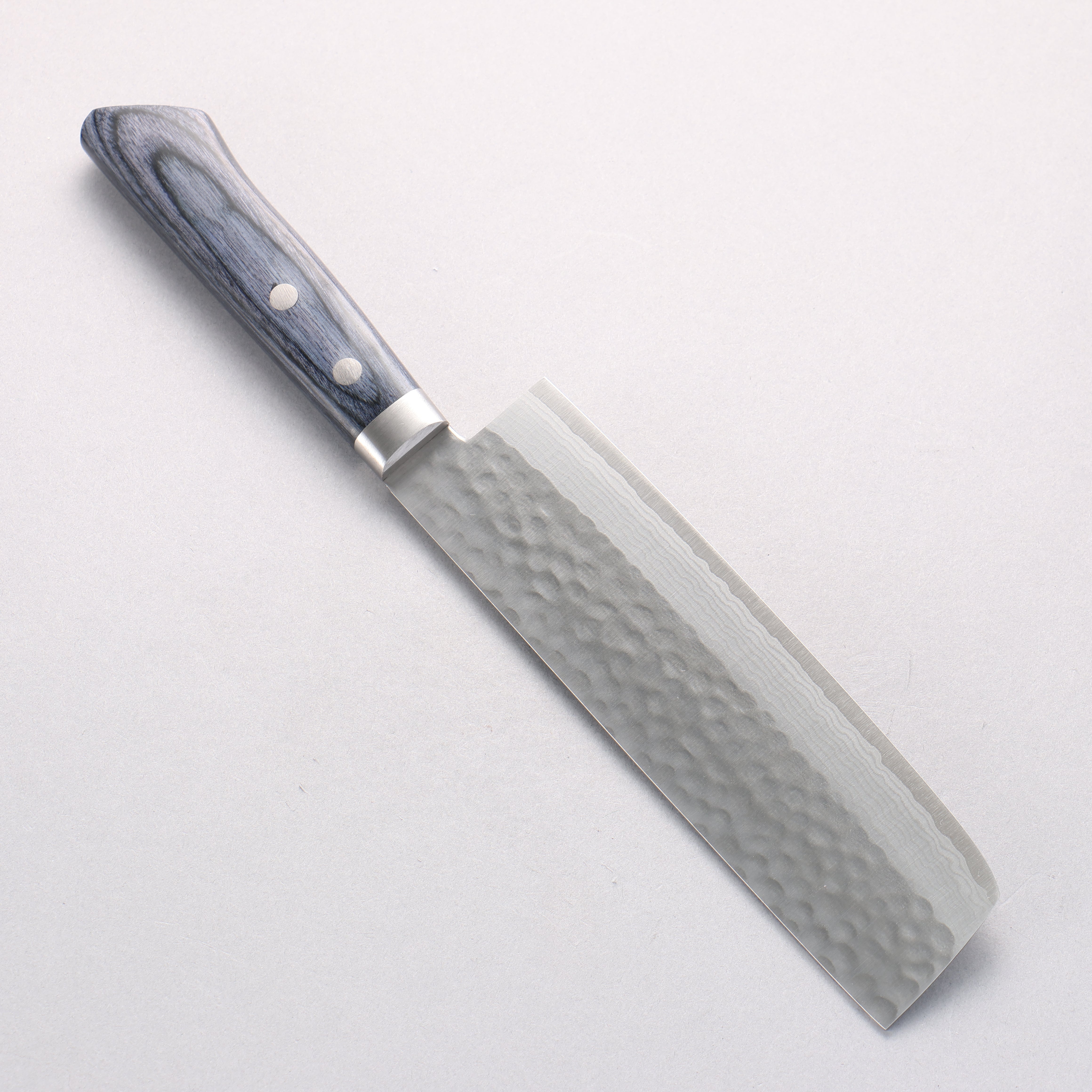 Kunihira Kokuryu VG10 Hammered Damascus Usuba 165mm Navy blue Pakka wood Handle - Japanny - Best Japanese Knife