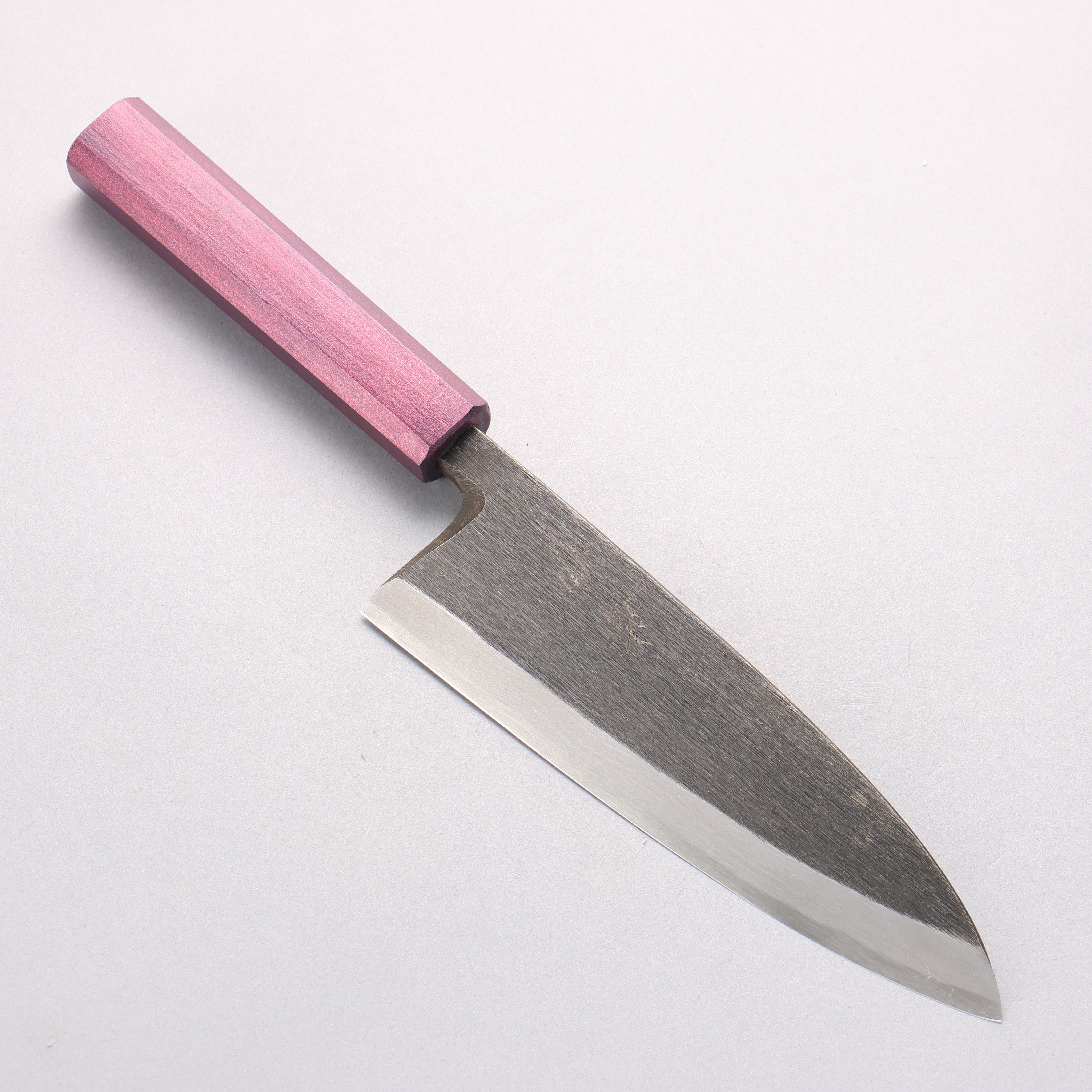 Seisuke White Steel No.2 Kurouchi Deba 180mm Purple Lacquered Handle - Japanny - Best Japanese Knife