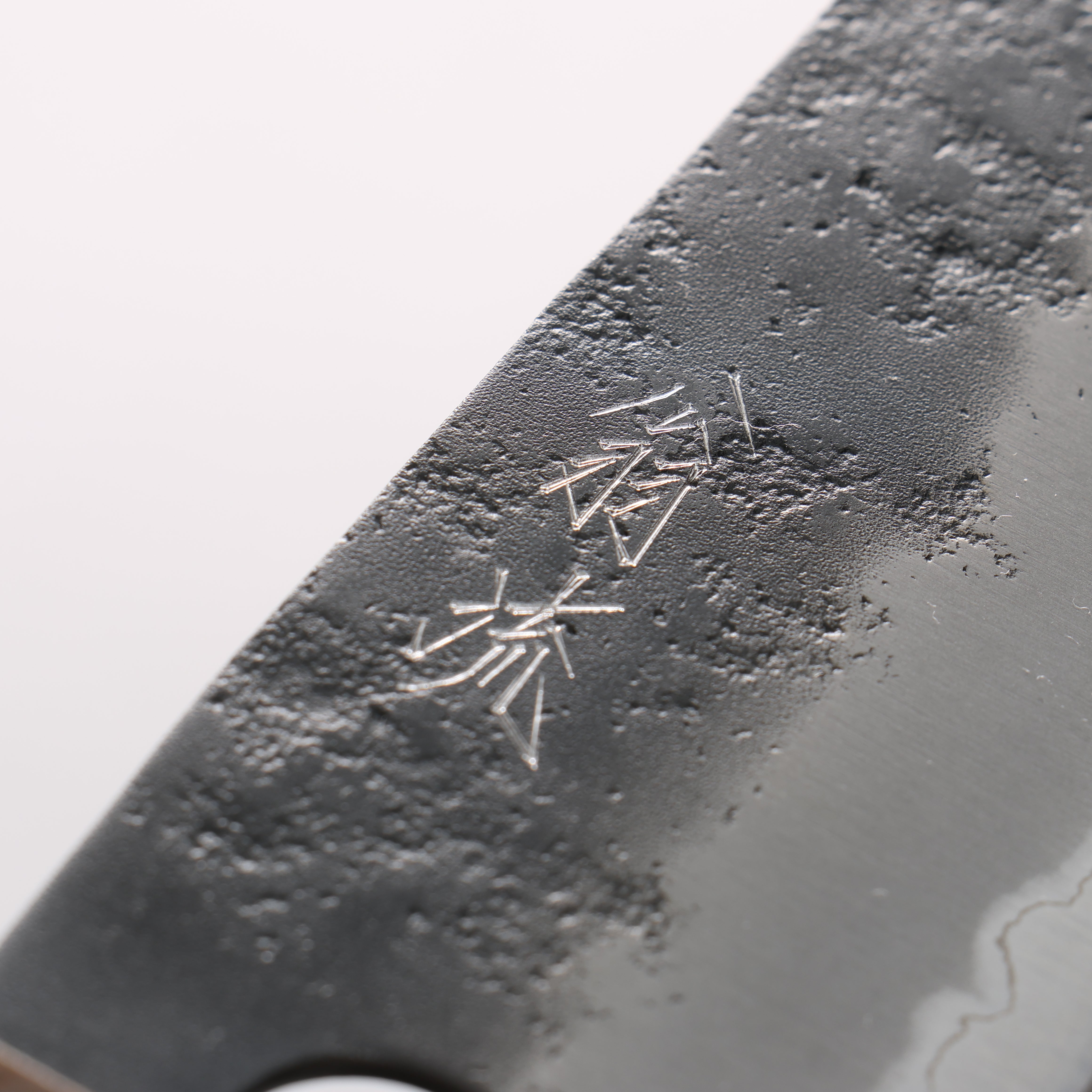 Oul Blue Super Black Nashiji Santoku 165mm Oak Handle - Japanny - Best Japanese Knife