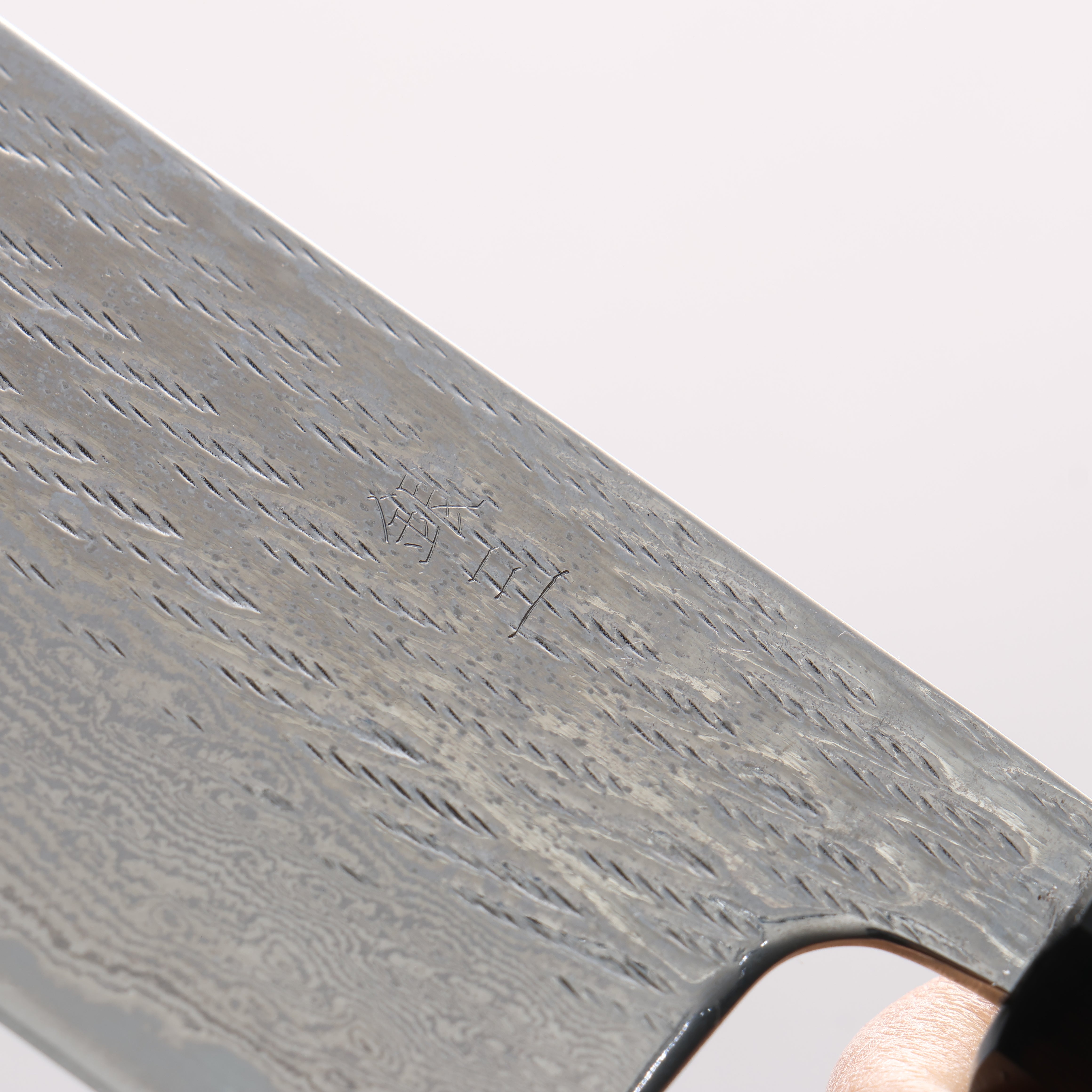 Seisuke Silver Steel No.3 Hammered Damascus Rope Pattern Nakiri 165mm Ebony Wood (ferrule: Black Water Buffalo Horn) Handle - Japanny - Best Japanese Knife