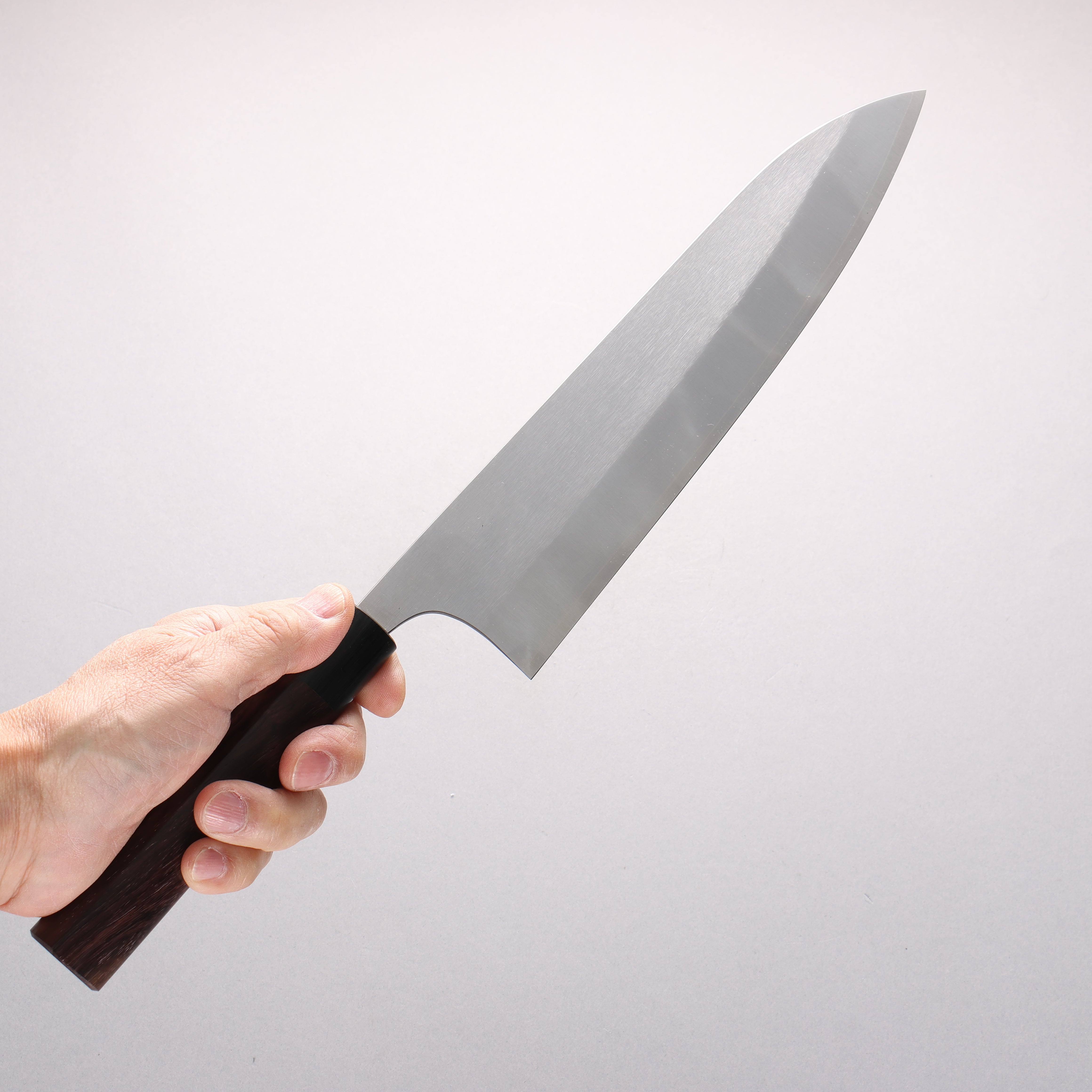 Shungo Ogata SG2 Vertical and Horizontal Hairlines Gyuto 240mm Rosewood Handle - Japanny - Best Japanese Knife