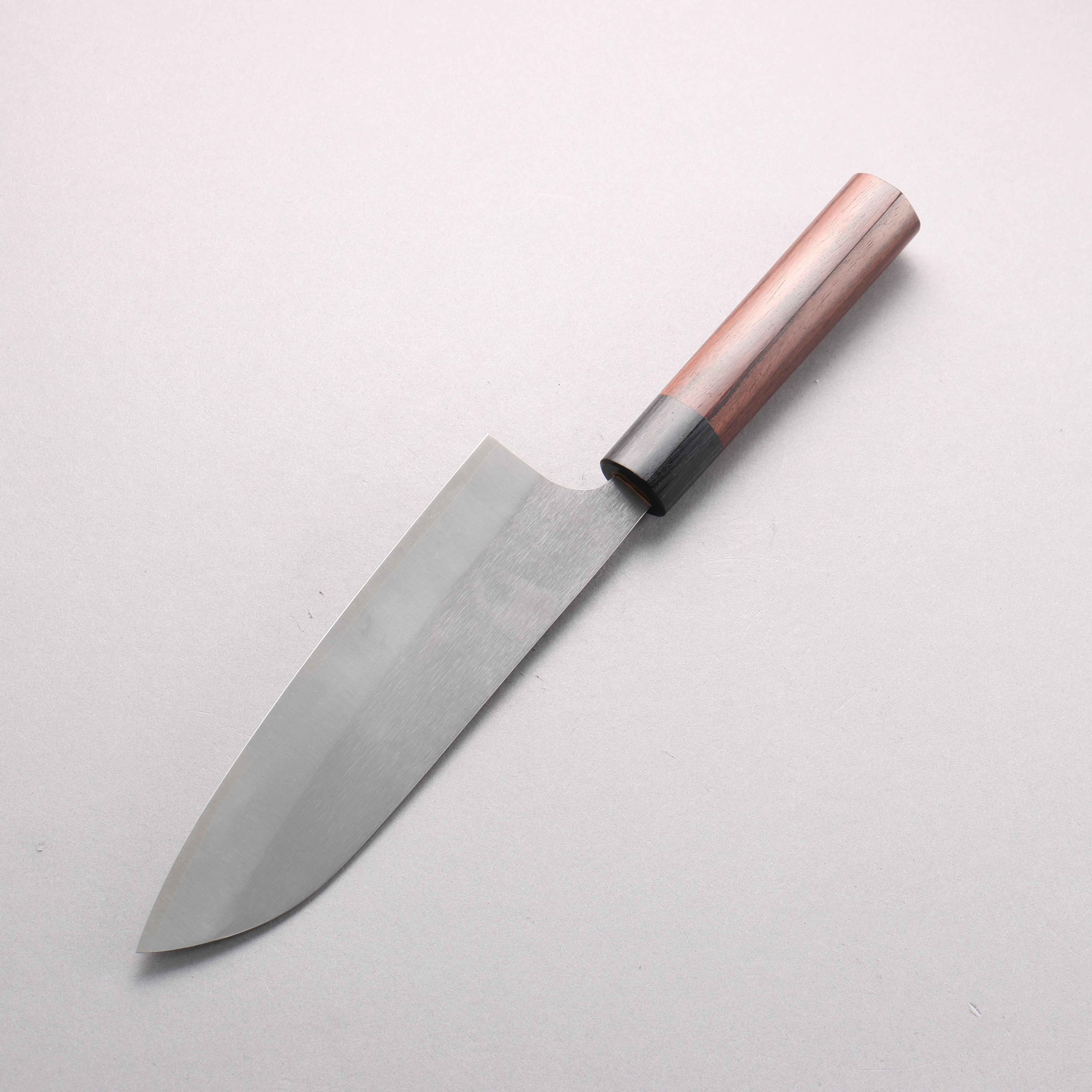 Shungo Ogata SG2 Vertical and Horizontal Hairlines Santoku 180mm Rosewood Handle - Japanny - Best Japanese Knife