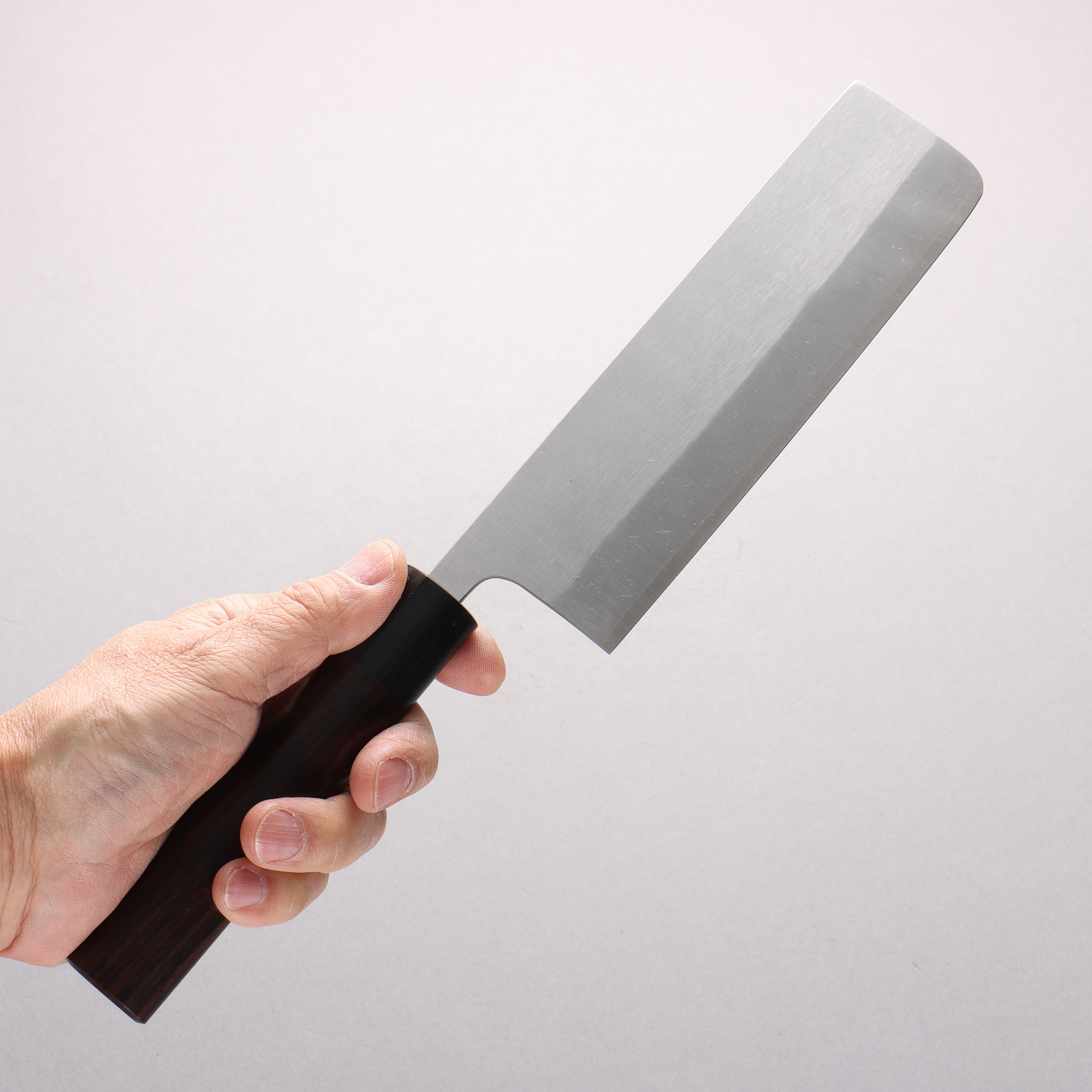 Shungo Ogata SG2 Vertical and Horizontal Hairlines Nakiri 170mm Rosewood Handle - Japanny - Best Japanese Knife