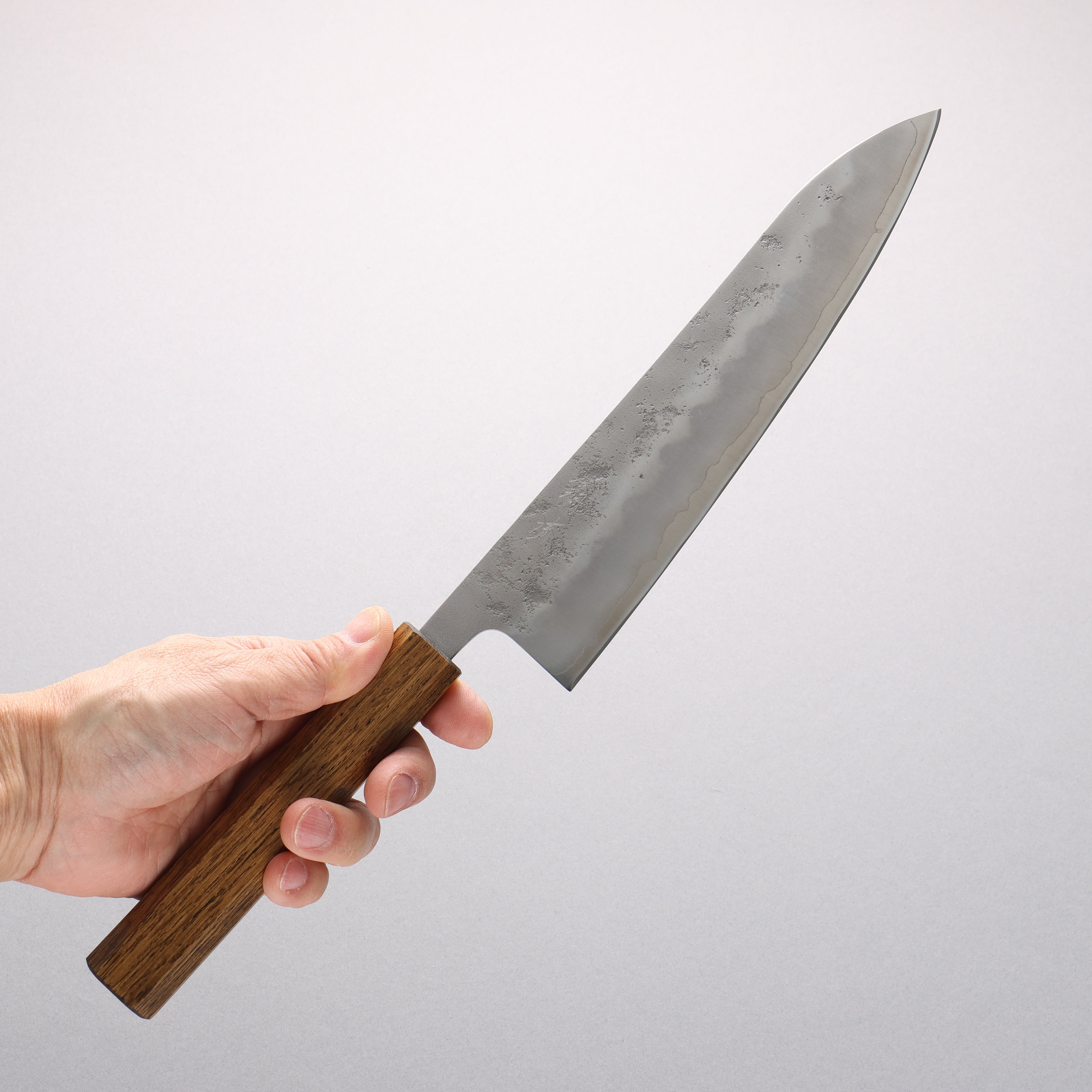 Oul Silver Steel No.3 Nashiji Gyuto 210mm Oak Handle - Japanny - Best Japanese Knife