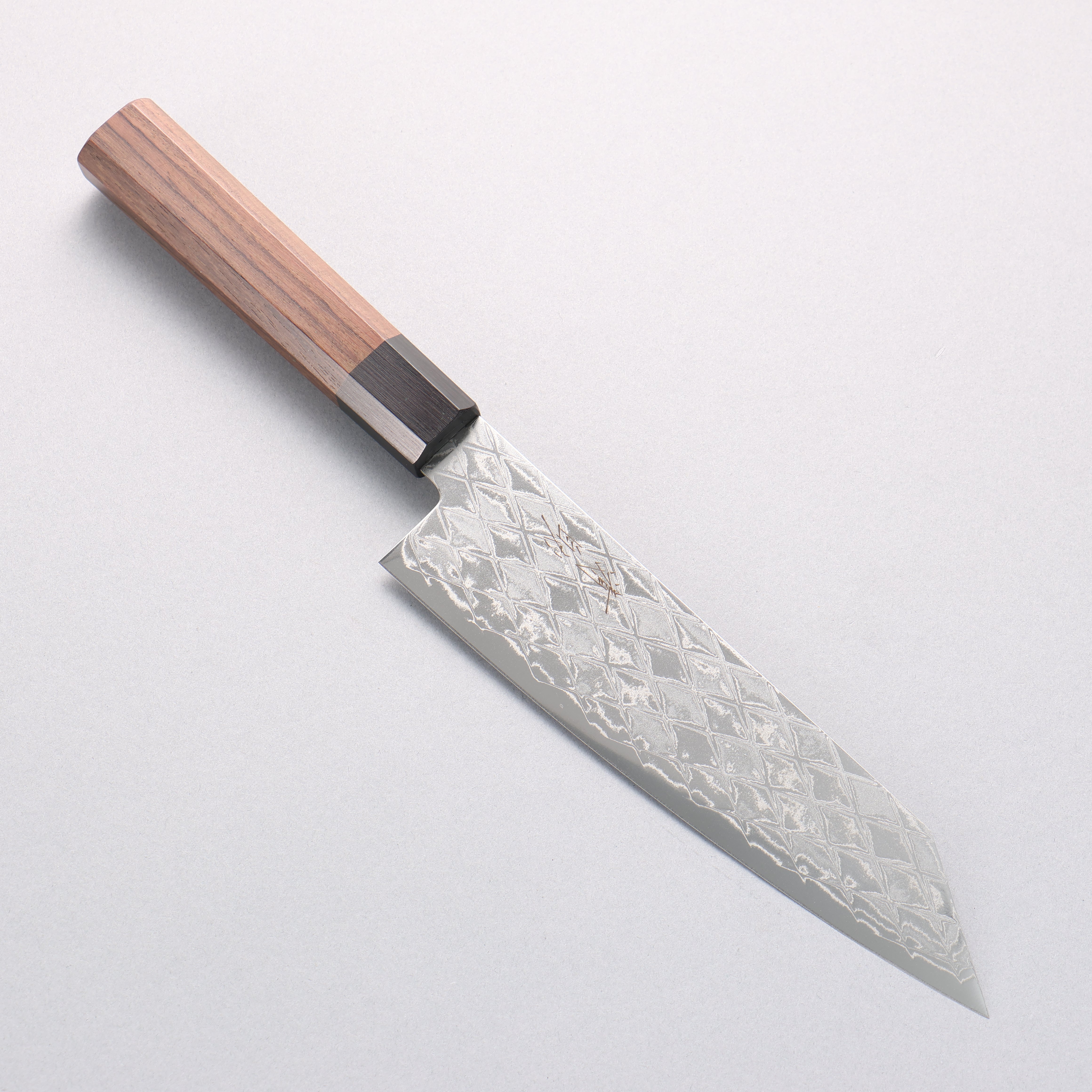 Seisuke AUS10 Mirror Crossed Kiritsuke Santoku 180mm Rosewood (Ferrule: Black Pakka Wood) Handle - Japanny - Best Japanese Knife