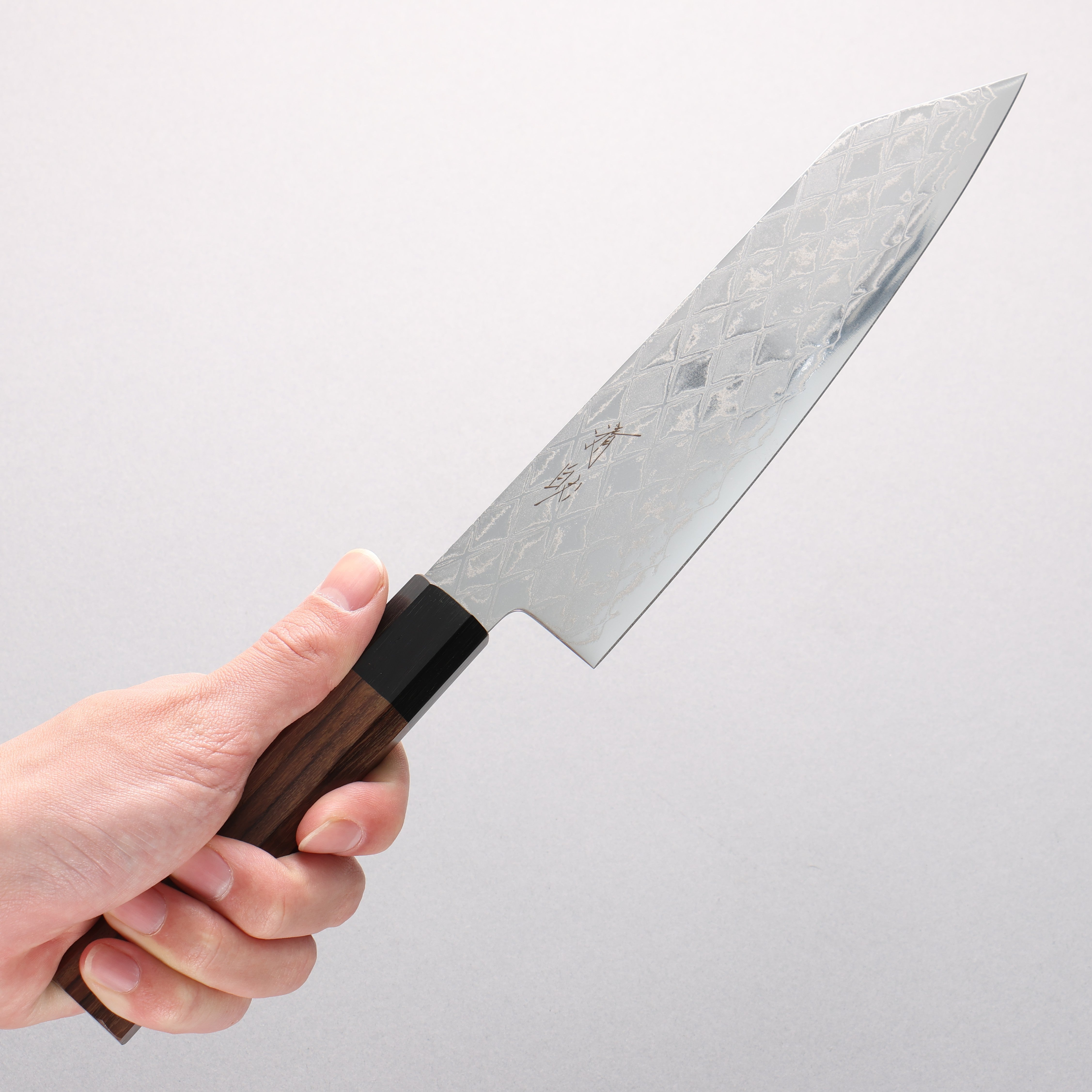 Seisuke AUS10 Mirror Crossed Kiritsuke Santoku 180mm Rosewood (Ferrule: Black Pakka Wood) Handle - Japanny - Best Japanese Knife