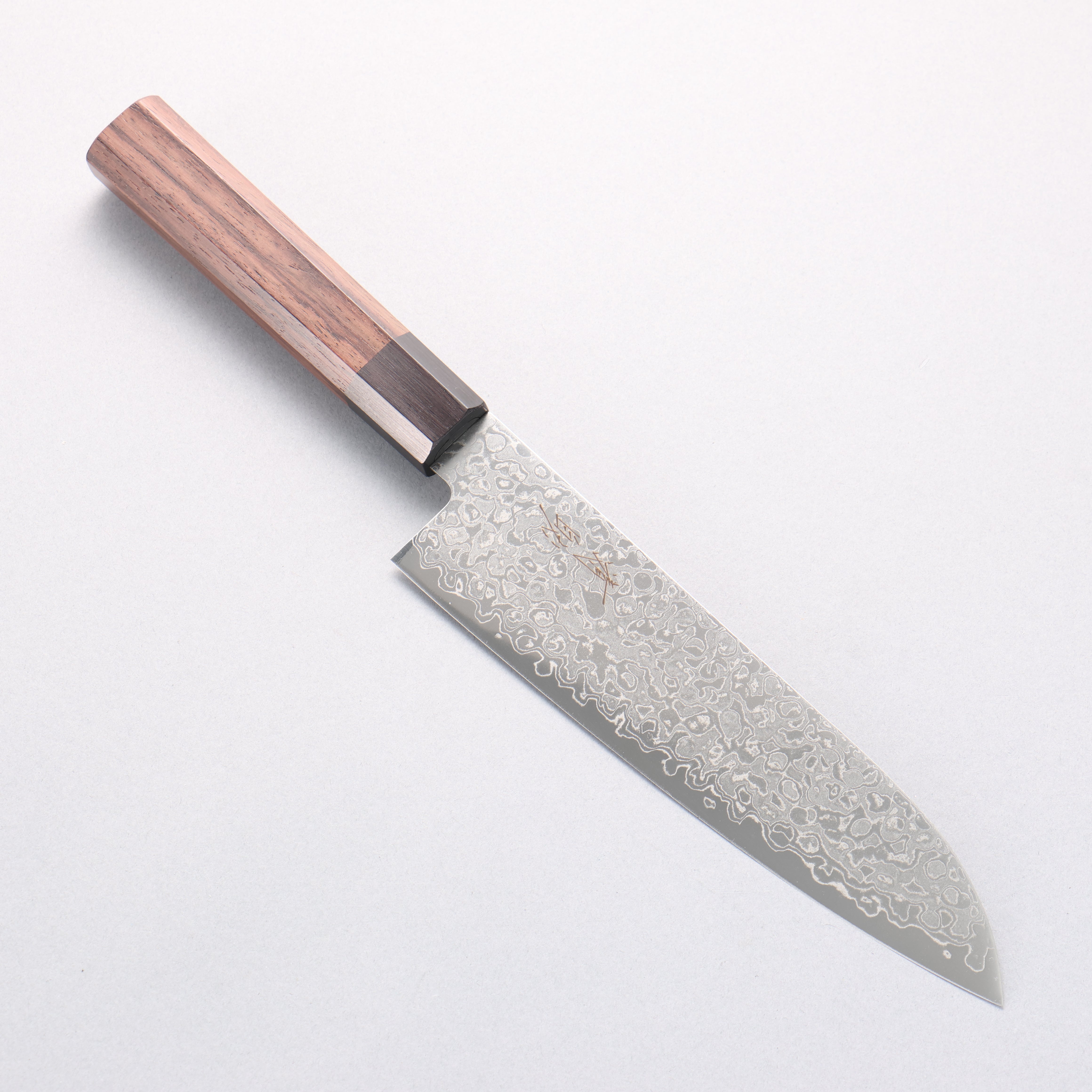 Seisuke AUS10 Damascus Migaki Finished Santoku 180mm Rosewood (Ferrule: Black Pakka Wood) Handle - Japanny - Best Japanese Knife