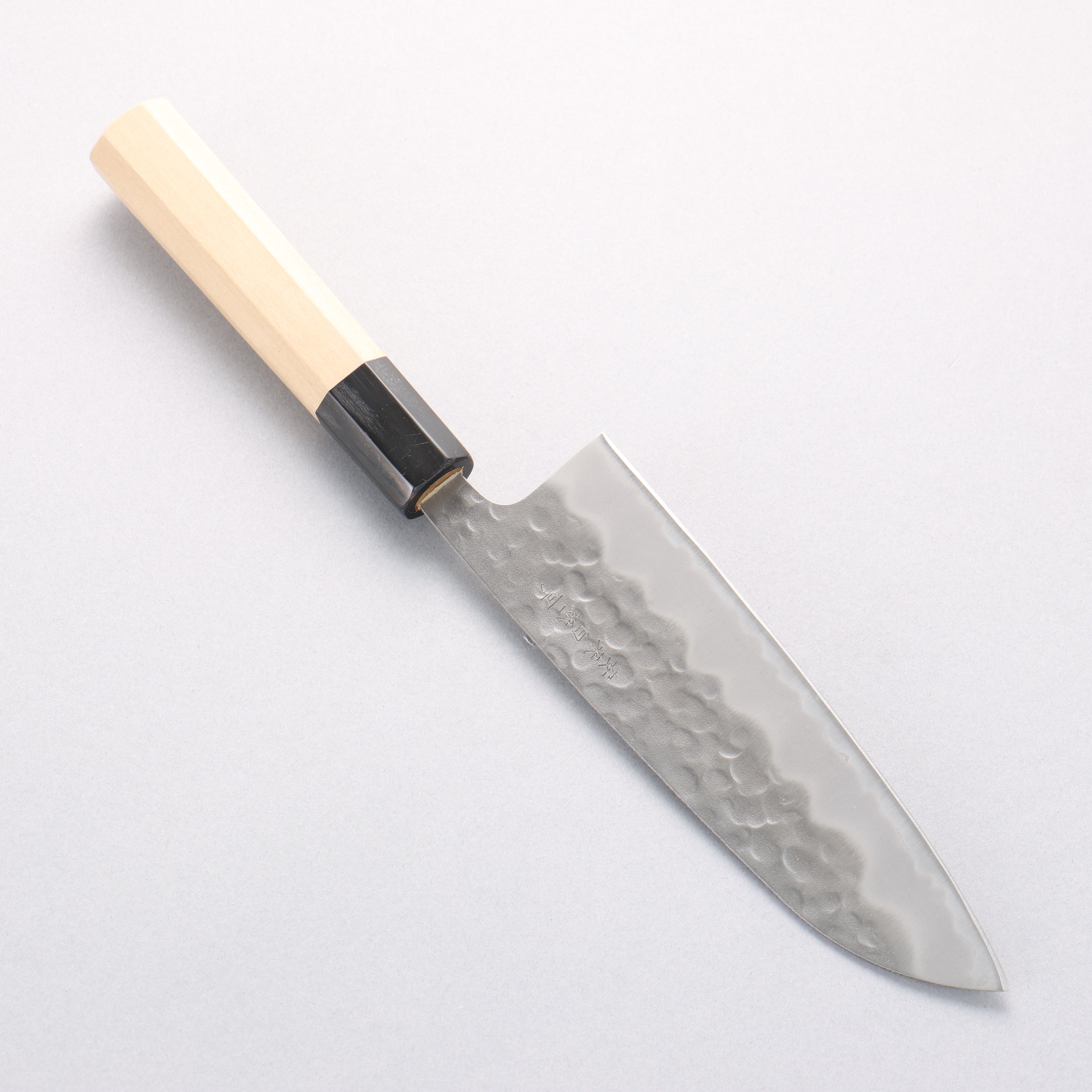 Oul White Steel No.2 Hammered Santoku 165mm Magnolia Handle - Japanny - Best Japanese Knife