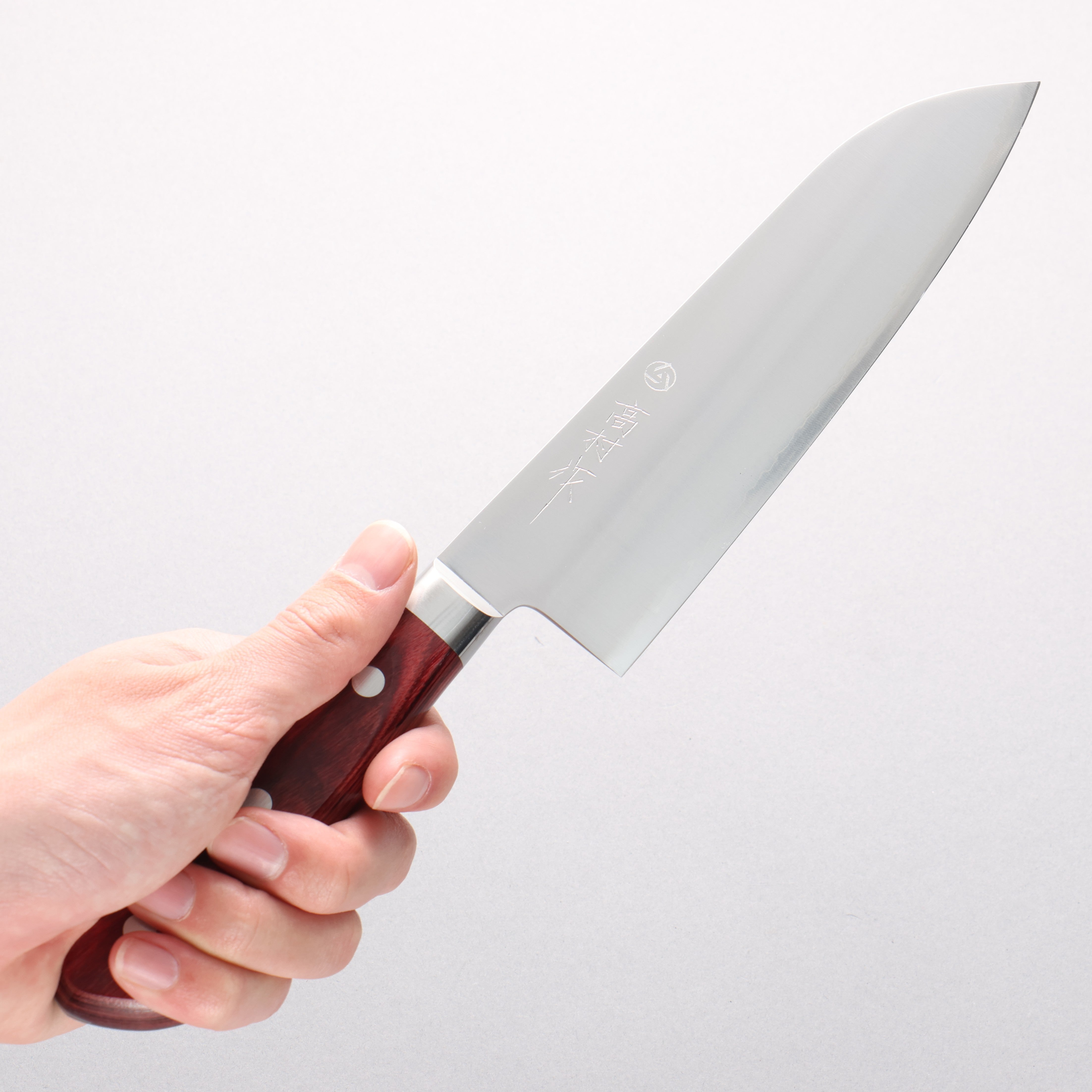 Takamura Knives SG2 Santoku 170mm with Red Pakka wood Handle