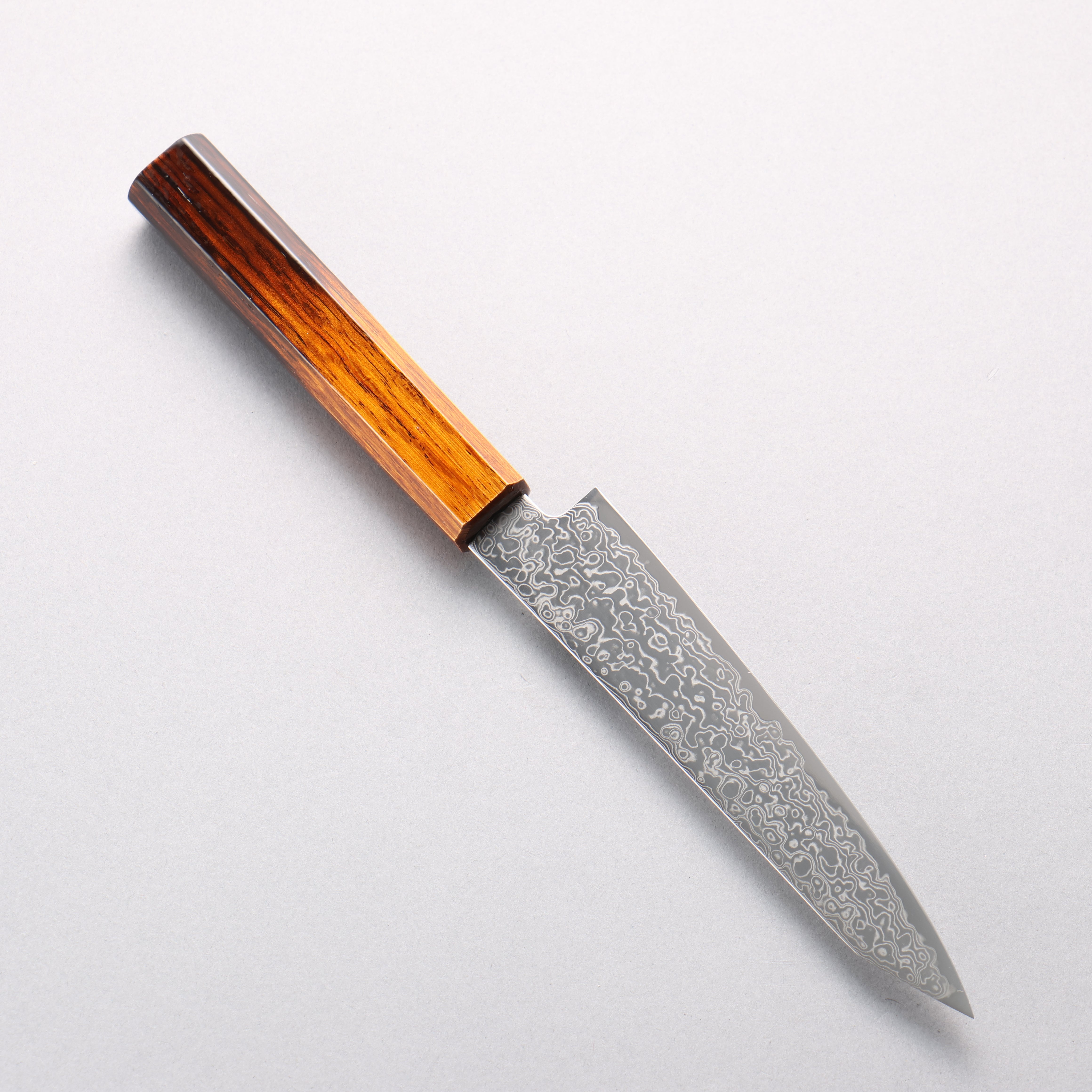Seisuke SG2 Damascus Migaki Finished Petty-Utility 150mm Burnt Oak (Lacquered) Handle