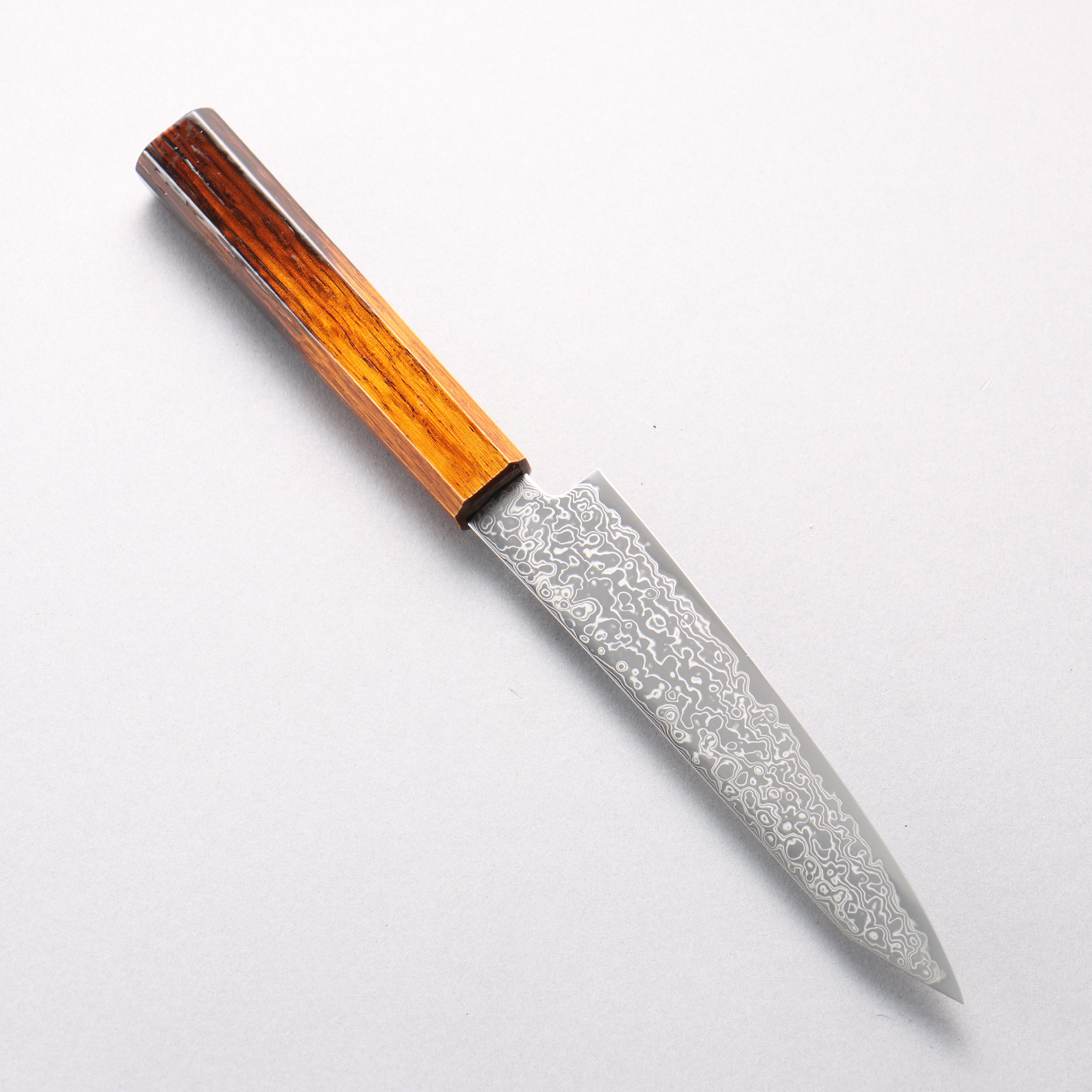 Seisuke SG2 Damascus Migaki Finished Kiritsuke Petty-Utility 150mm Burnt Oak (Lacquered) Handle