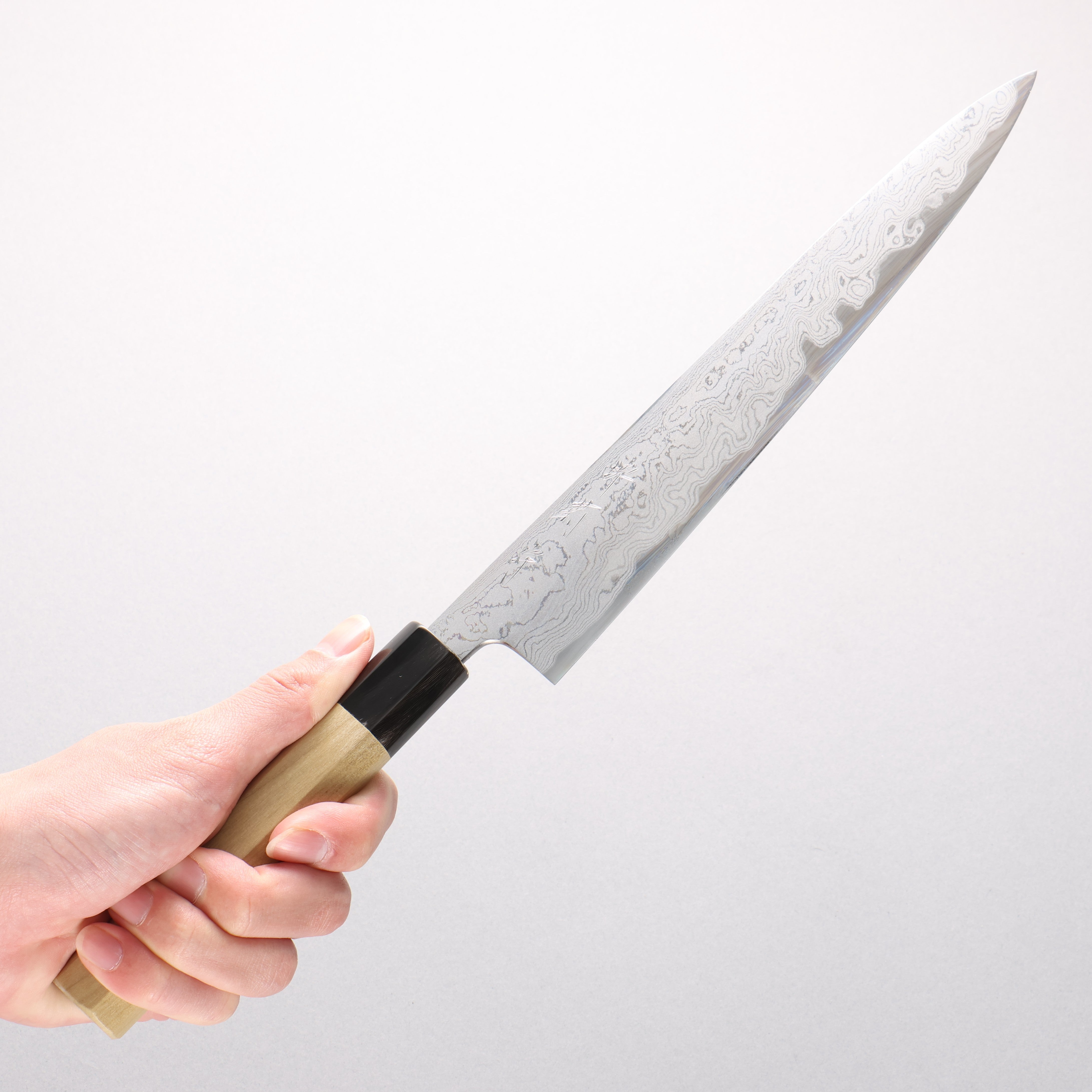 Kikumori Blue Steel No.1 Damascus Sujihiki 240mm with Magnolia Handle - Japanny - Best Japanese Knife