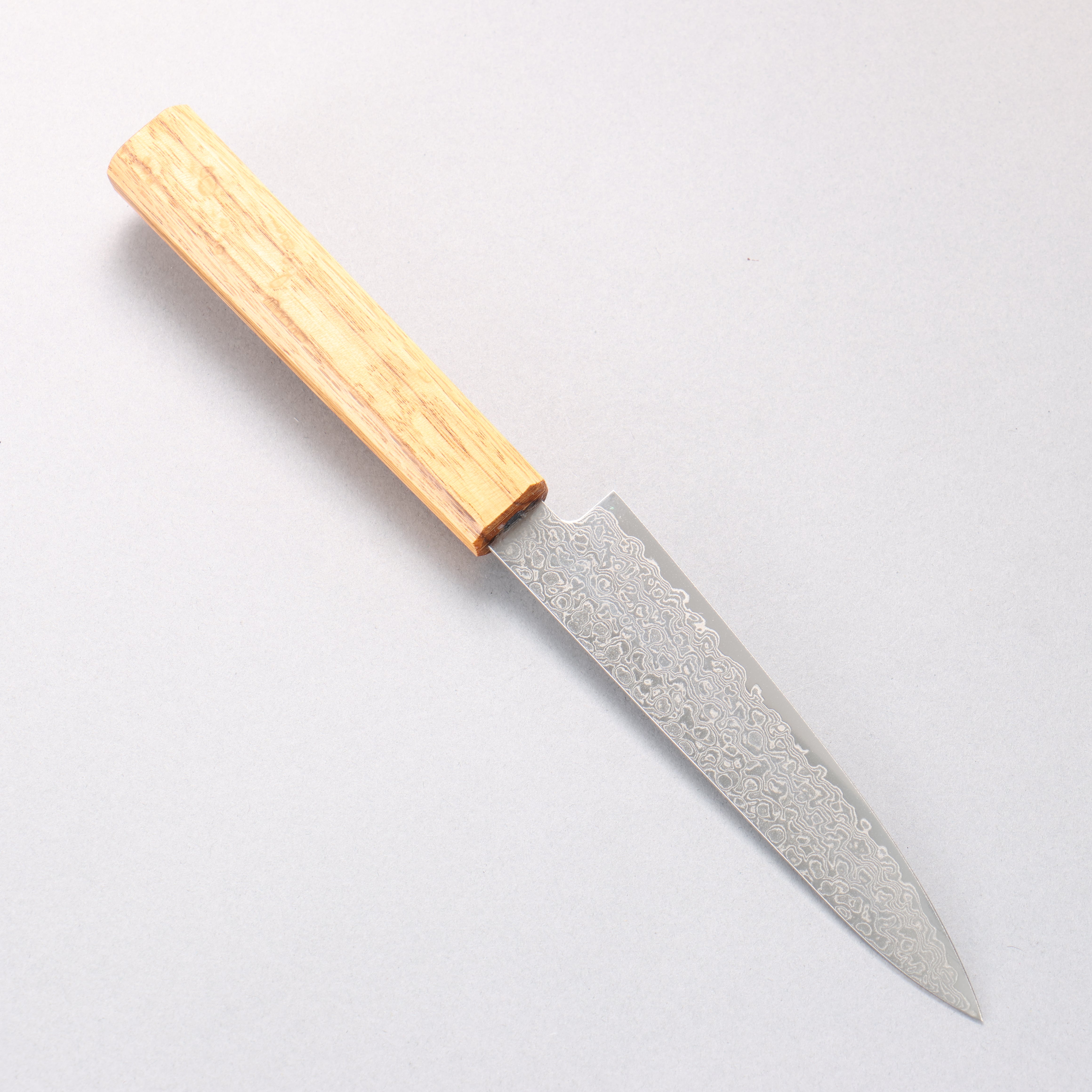 Seisuke ZA-18 Mirrored Finish Damascus Petty-Utility 135mm Oak Handle - Japanny - Best Japanese Knife