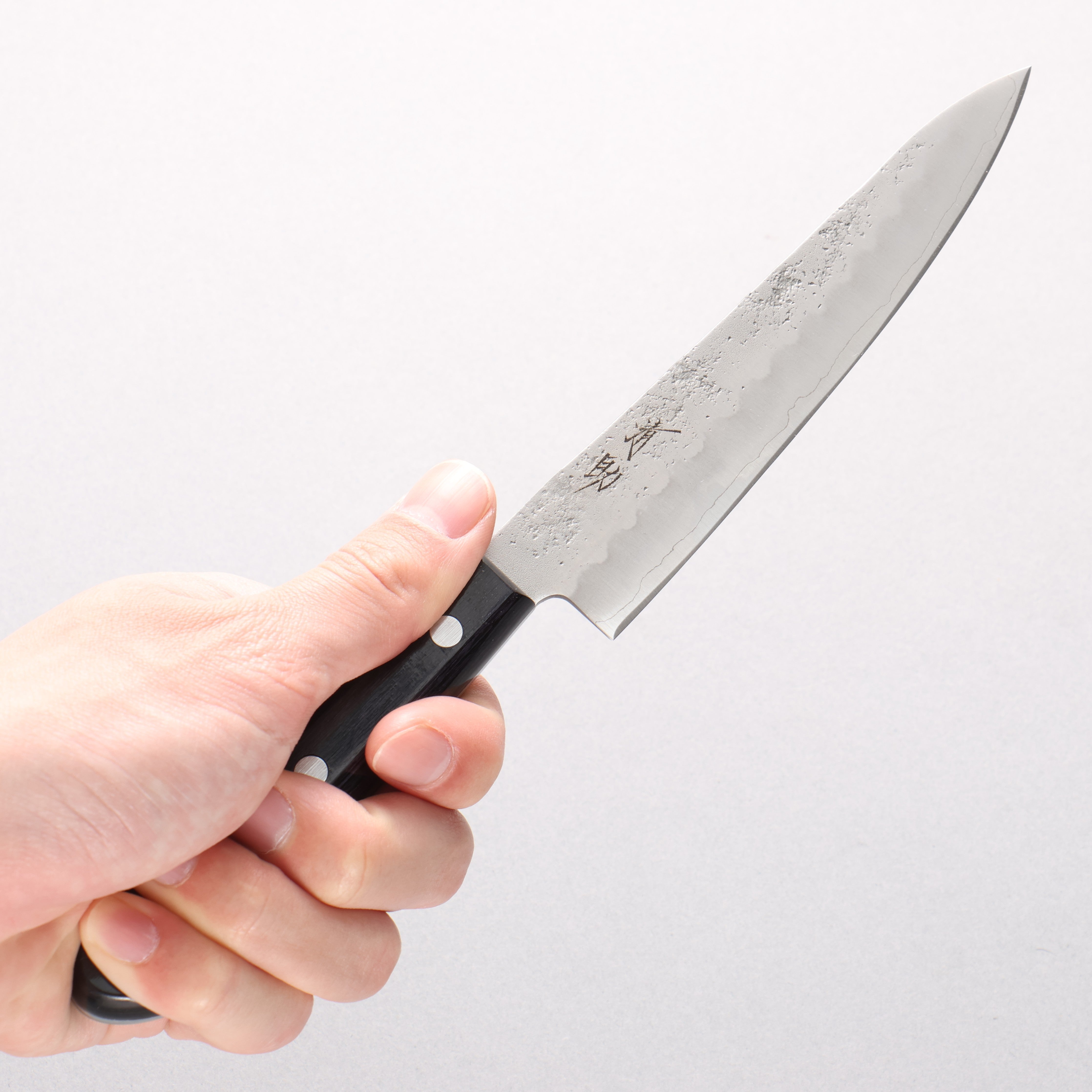 Seisuke Budou Silver Steel No.3 Nashiji Petty-Utility 135mm Purple Pakka wood Handle - Japanny - Best Japanese Knife