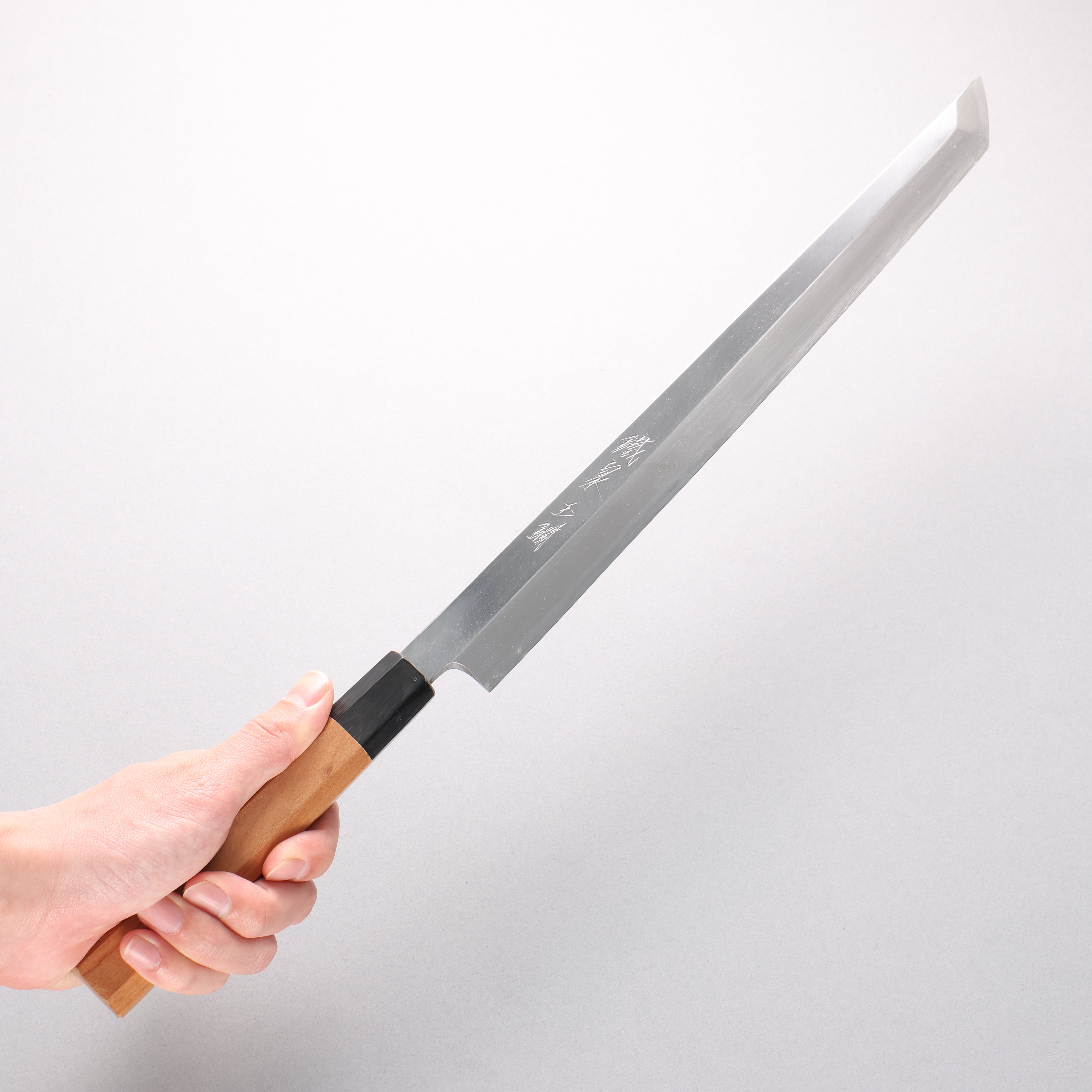 Tessen by Tanaka Tamahagane Sakimaru Yanagiba 315mm Wild Cherry Handle with Sheath - Japanny - Best Japanese Knife