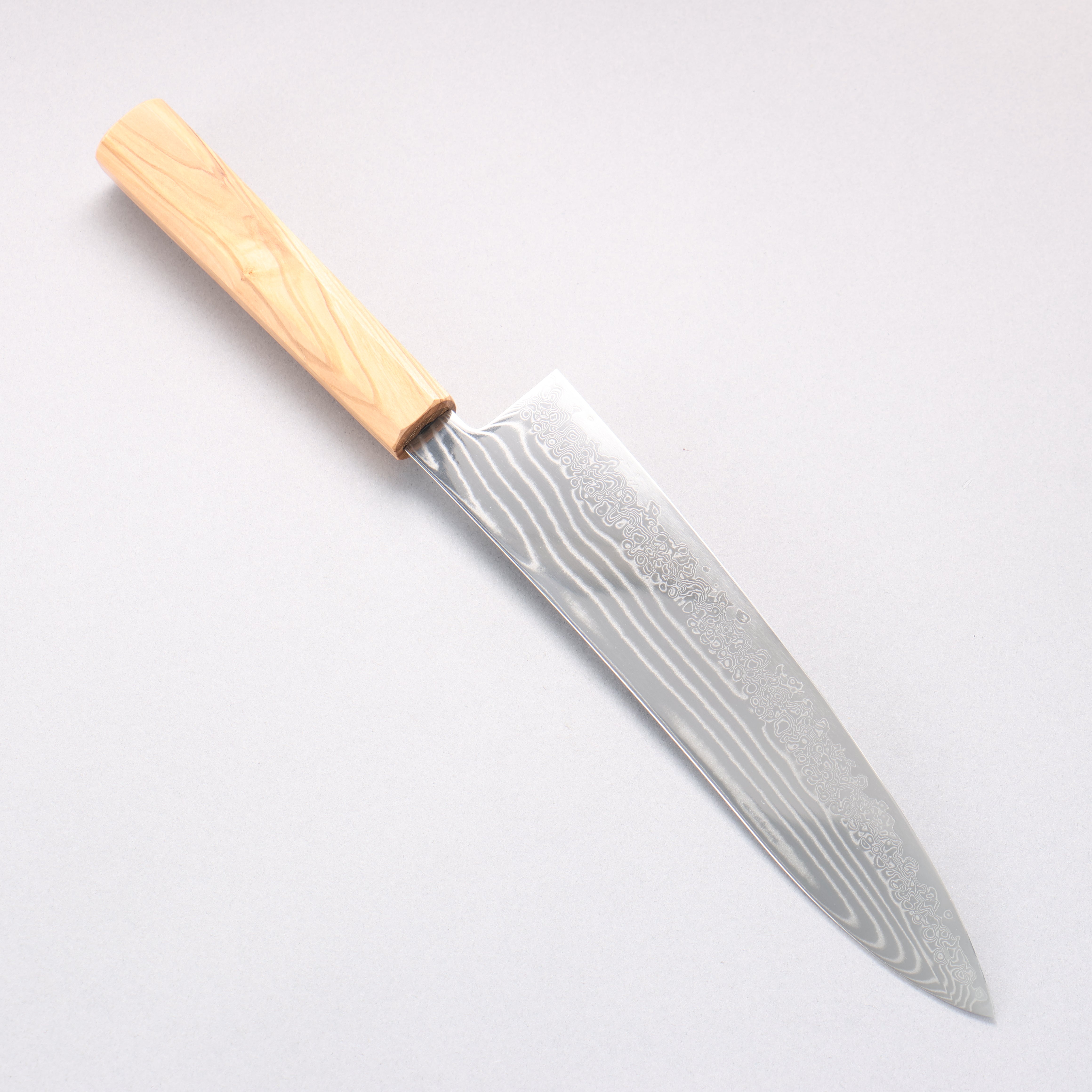 Kanjyo SG2 Damascus Wave Pattern Gyuto 210mm Olive tree Handle - Japanny - Best Japanese Knife