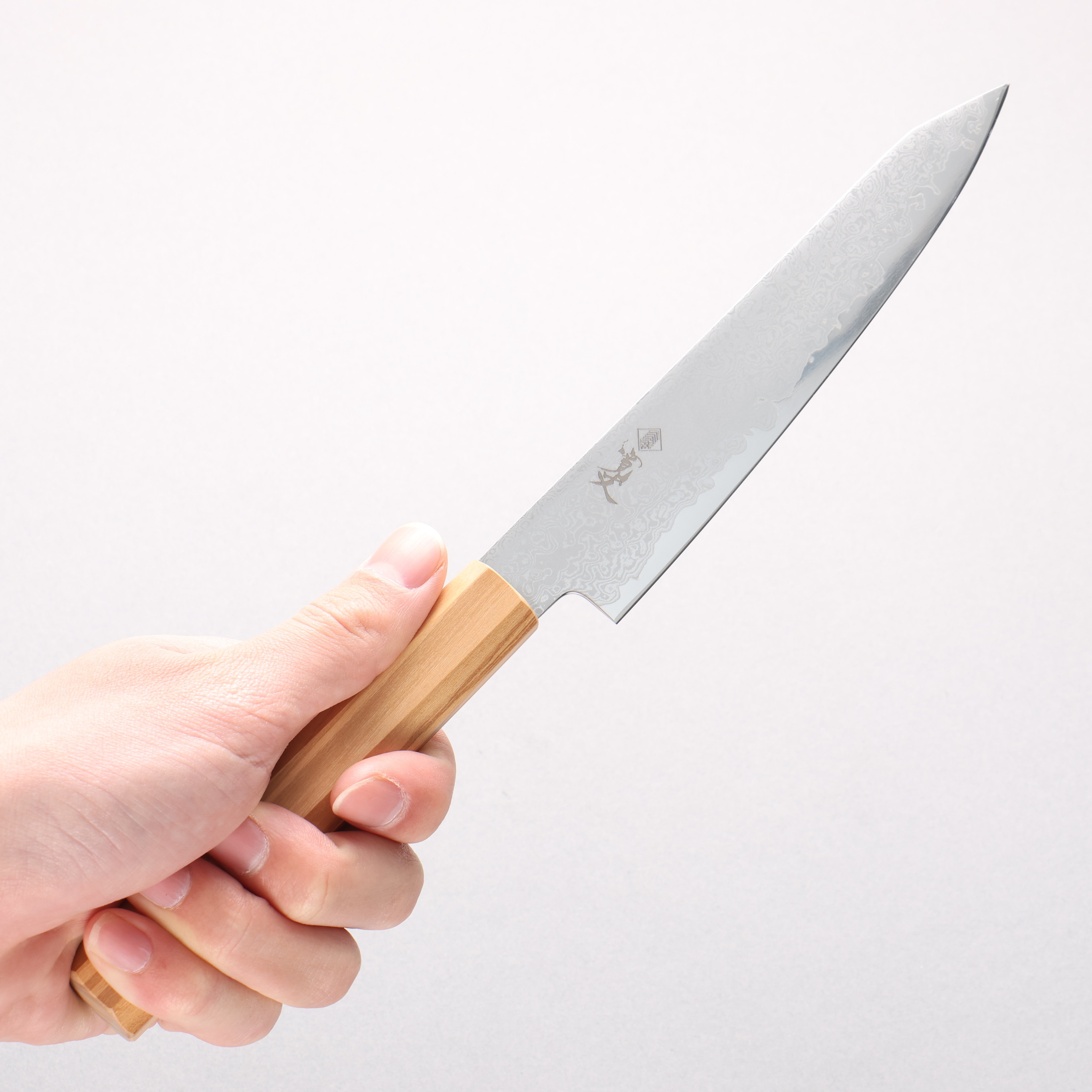 Kanjyo VG10 Damascus Kiritsuke Petty-Utility 150mm Olive tree Handle - Japanny - Best Japanese Knife